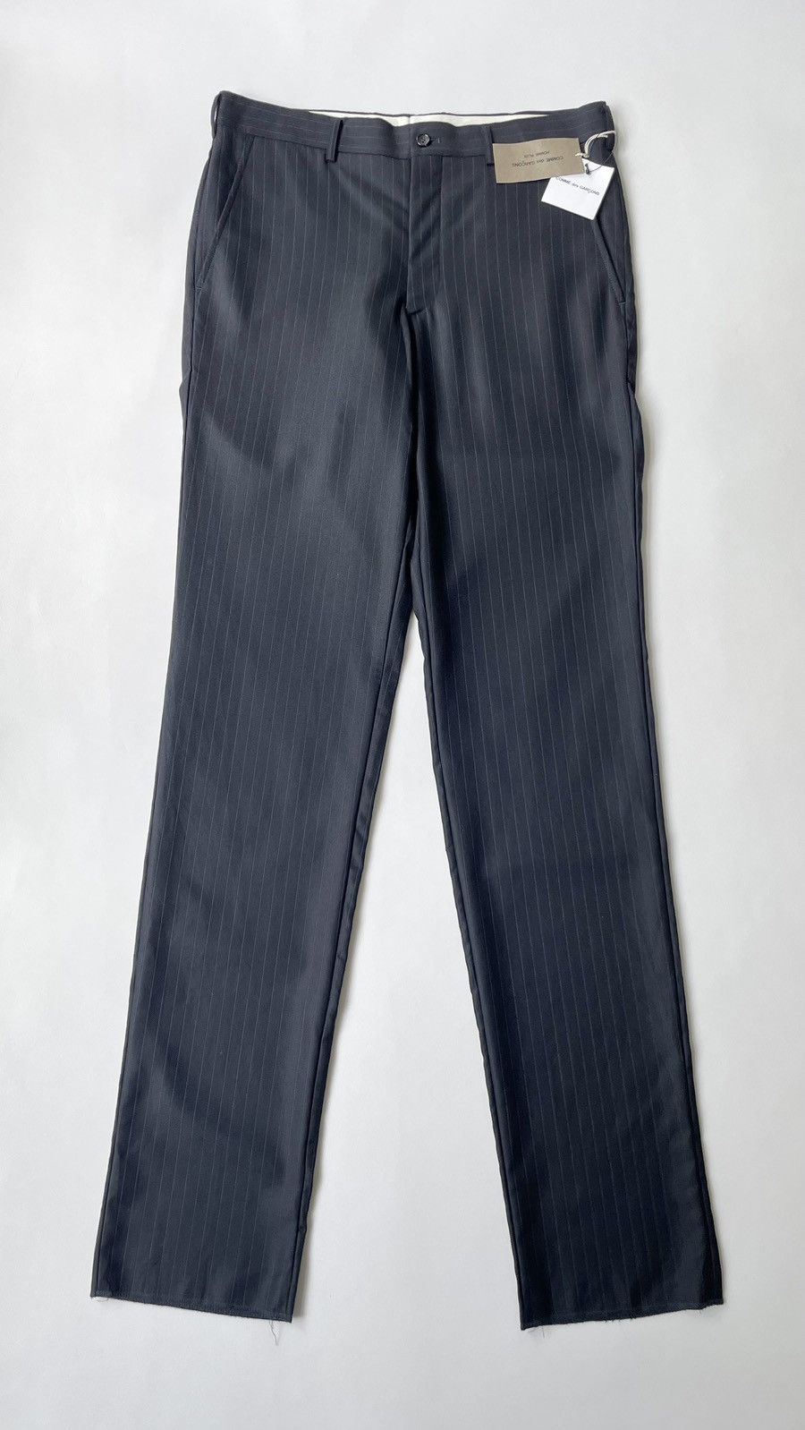 Comme des Garcons A/W 11 Blue Pinstripe Wool Trousers Size US 34 / EU 50 - 1 Thumbnail
