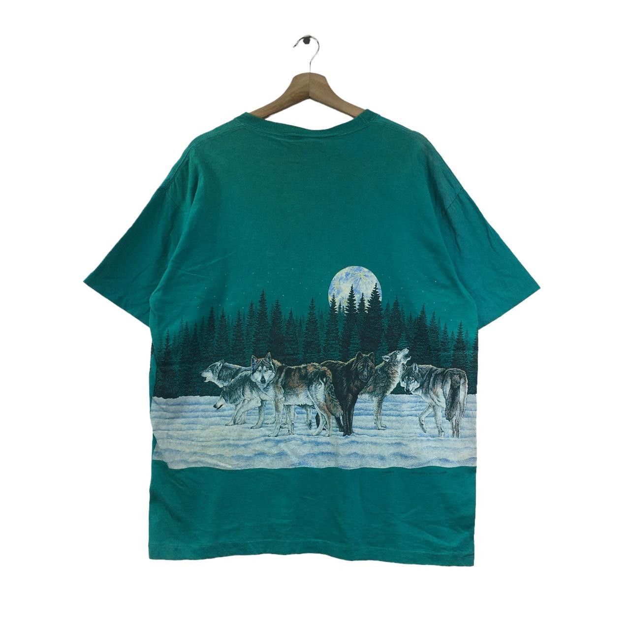 Habitat Vtg 90’ HABITAT WILD WOLF Full Moon Nature Tee Shirt Size US L / EU 52-54 / 3 - 4 Thumbnail