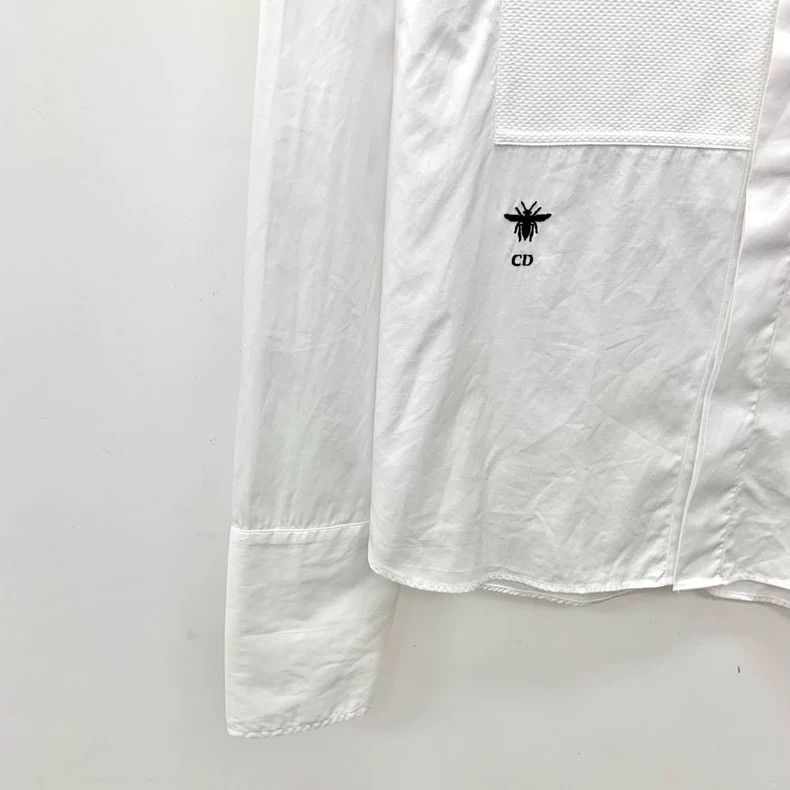 Dior Dior White bee embroidered cotton lapel long-sleeved shirt Size XS / US 0-2 / IT 36-38 - 4 Thumbnail