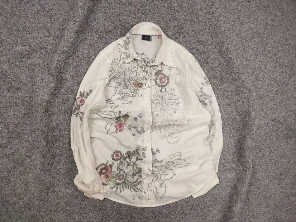 ESPIRIT Esprit Vintage Y2K Style embroidered flower Buttons shirt Size XL / US 12-14 / IT 48-50 - 1 Thumbnail