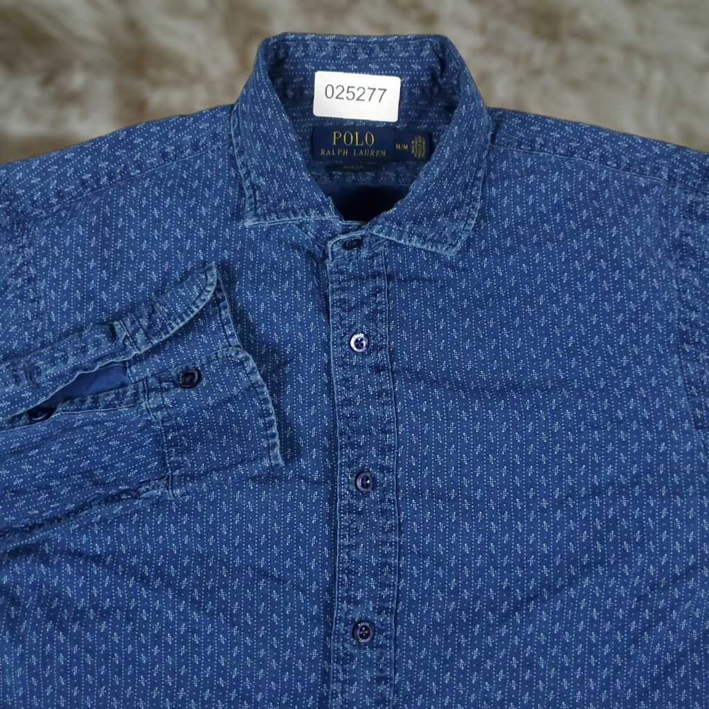 Ralph Lauren Ralph Lauren Button-Up Shirt Mens Medium Blue Geometric Long Sleeve Collared Regular Fit Size US M / EU 48-50 / 2 - 1 Thumbnail