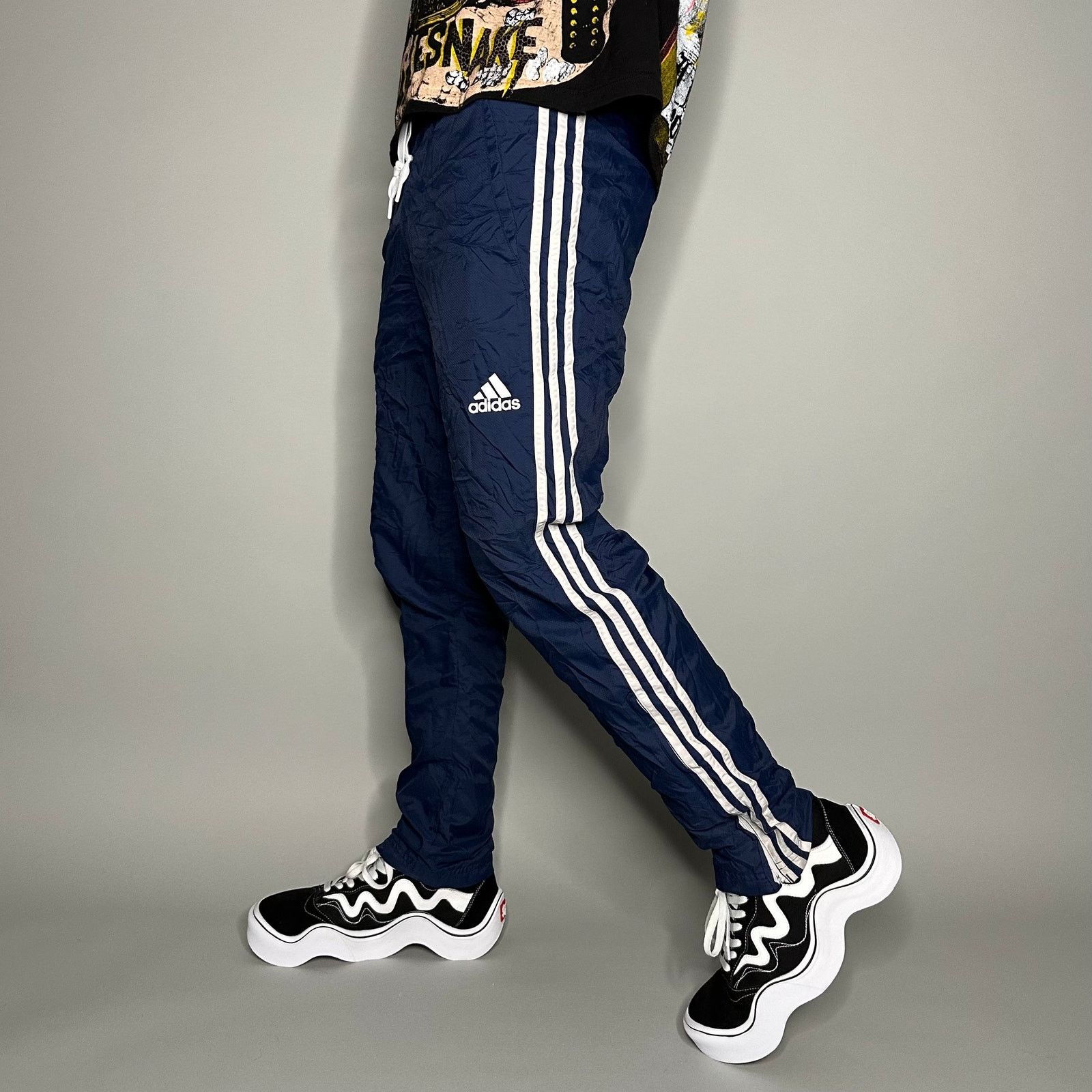 Adidas Vintage Y2K Adidas Track Pants Mens S Navy Blue Polyester Size US 30 / EU 46 - 1 Thumbnail
