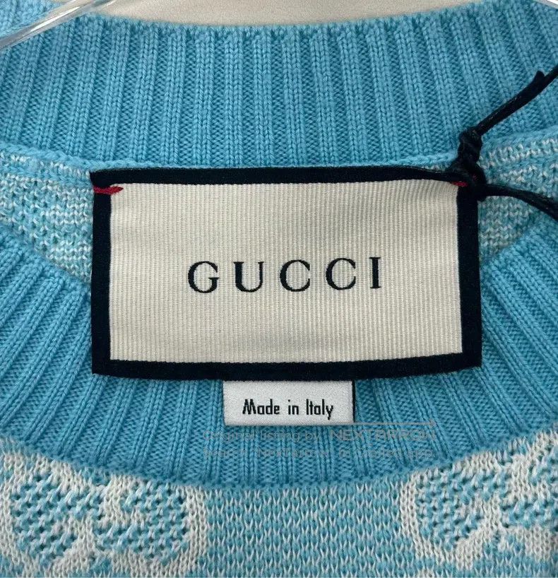 Gucci Gucci Light blue double G full print logo knitted short sl Size XS / US 0-2 / IT 36-38 - 3 Thumbnail