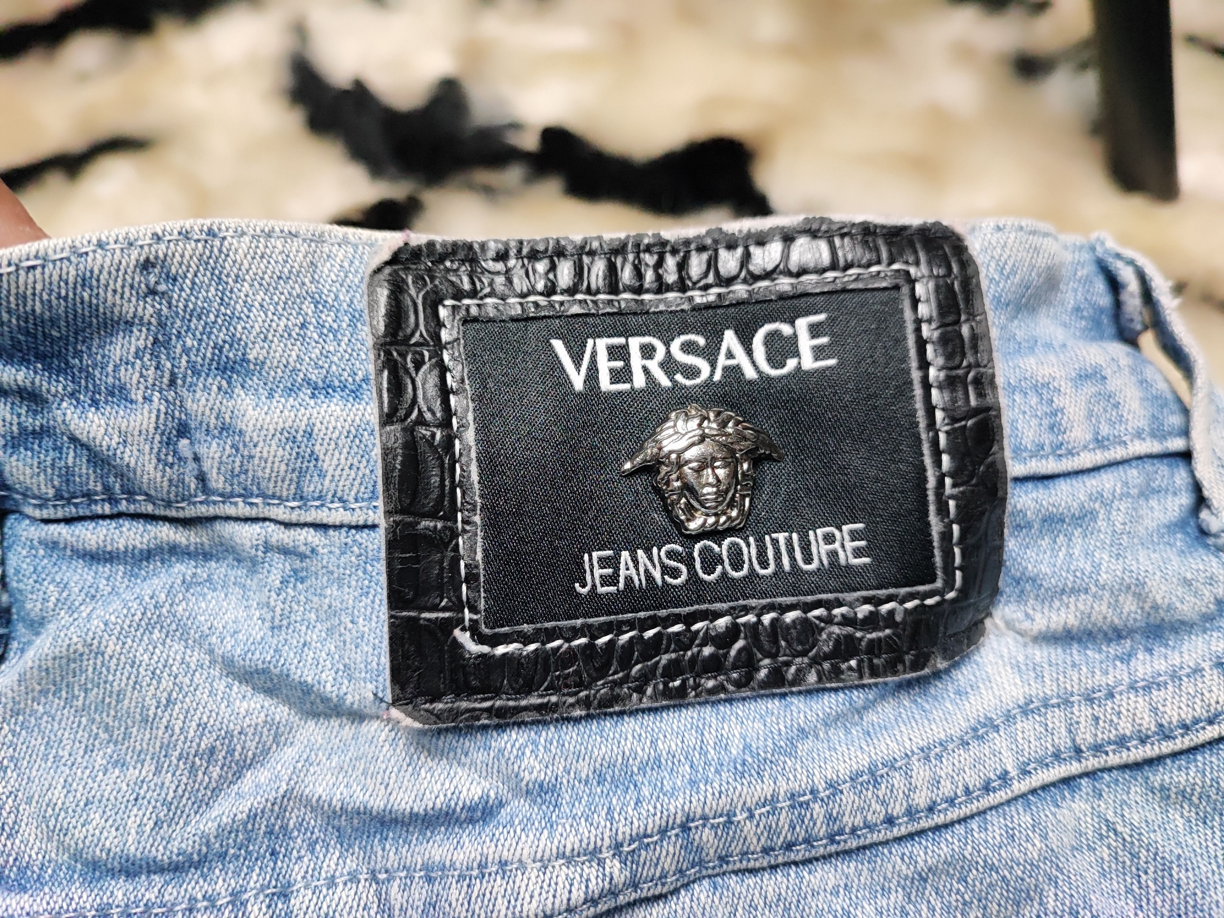 If Six Was Nine Denim Skirt Distress Versace Jeans Size 28" / US 6 / IT 42 - 18 Thumbnail