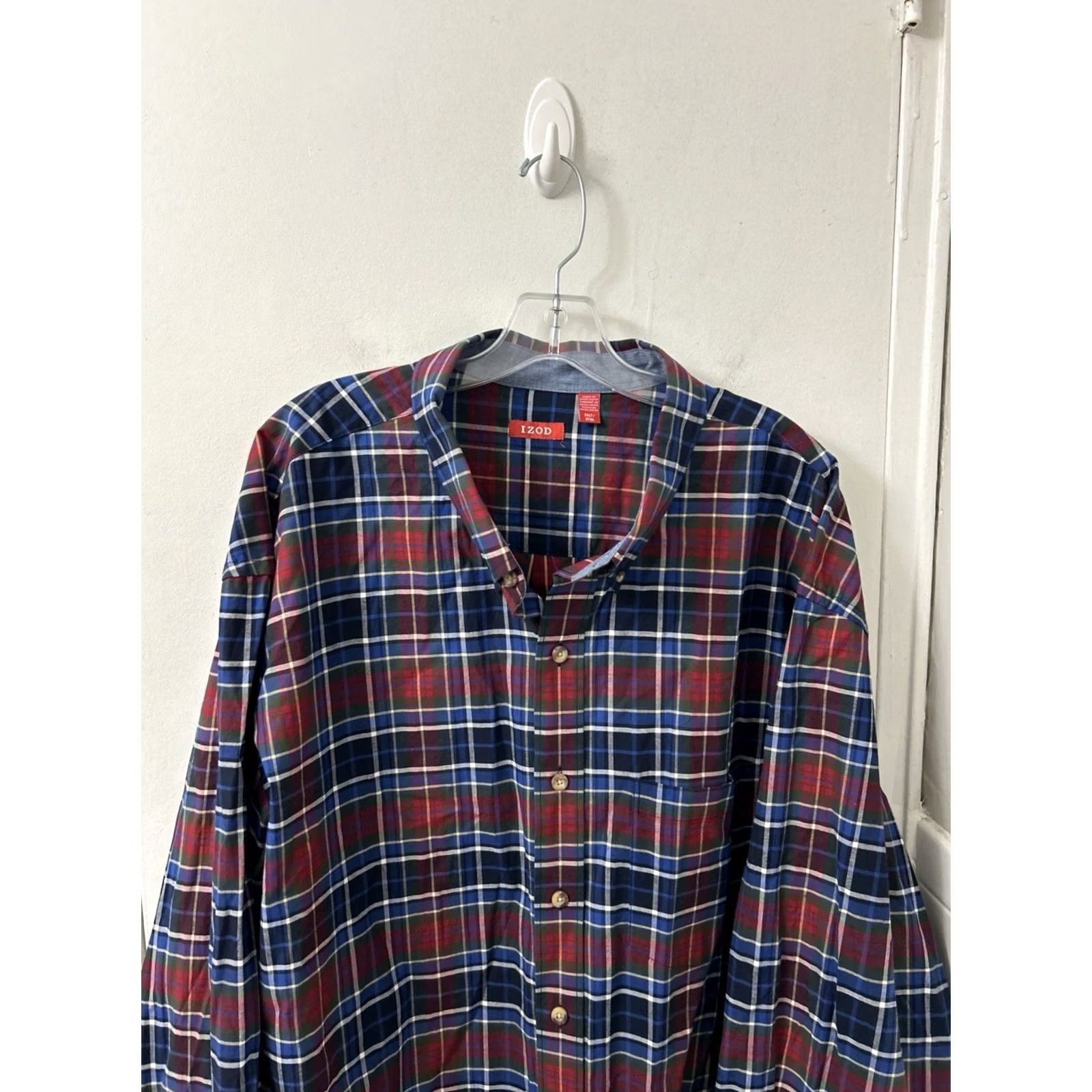 Izod IZOD Shirt Mens 3XL Midnight Blue Heritage Tartan Plaid Button Down L/S NWT Size US XXL / EU 58 / 5 - 2 Thumbnail