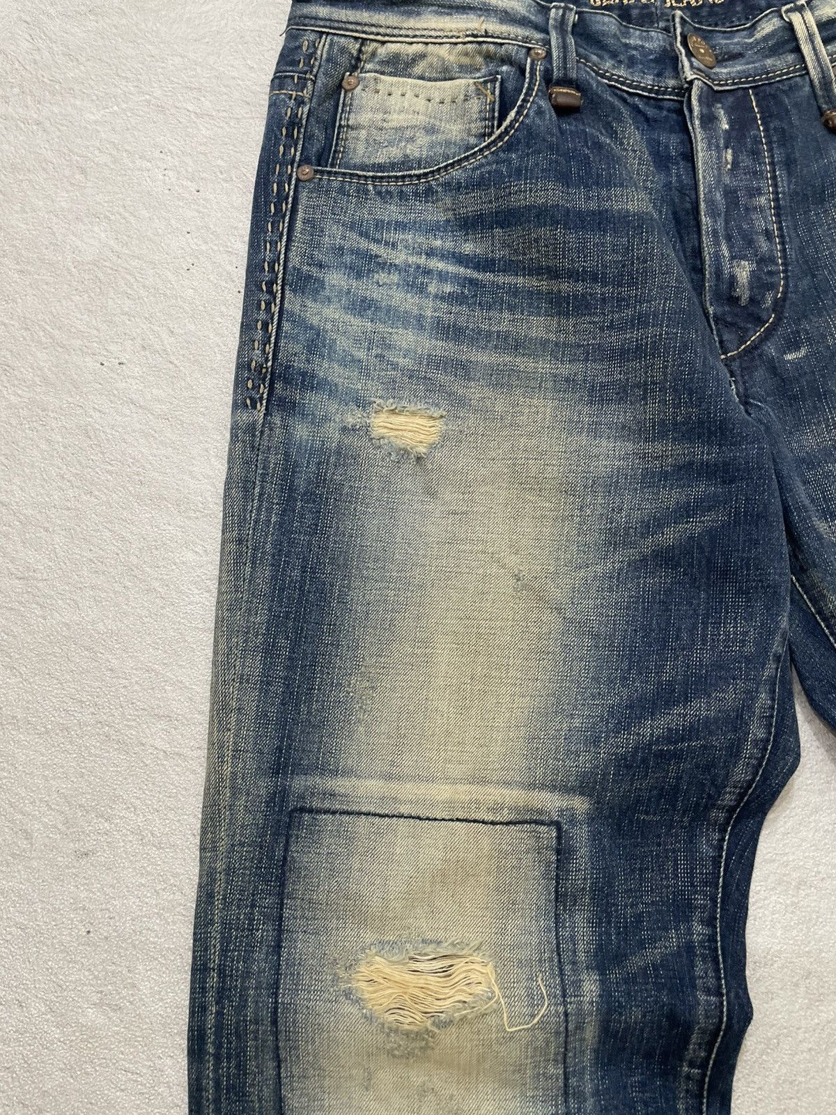 Kapital 2000s Japanese Mudwash Denim Patchwork Ripped Ifsix LGB y2K Size US 32 / EU 48 - 4 Thumbnail