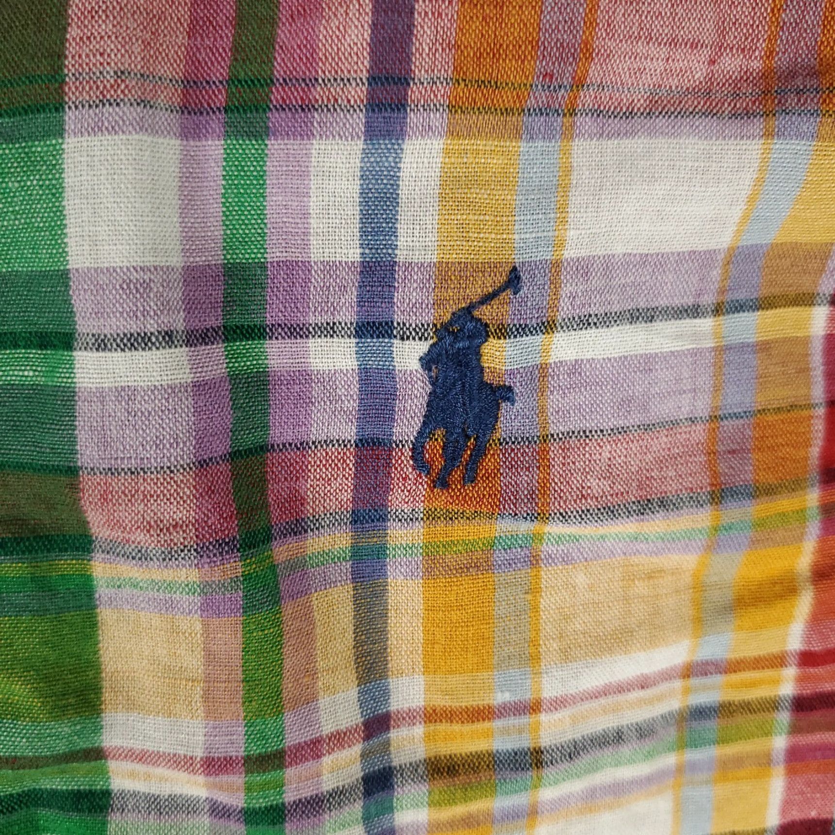 Ralph Lauren VINTAGE Ralph Lauren Shirt Mens XL Long Sleeve Button Up Plaid Linen Casual Classic Size US XL / EU 56 / 4 - 2 Thumbnail