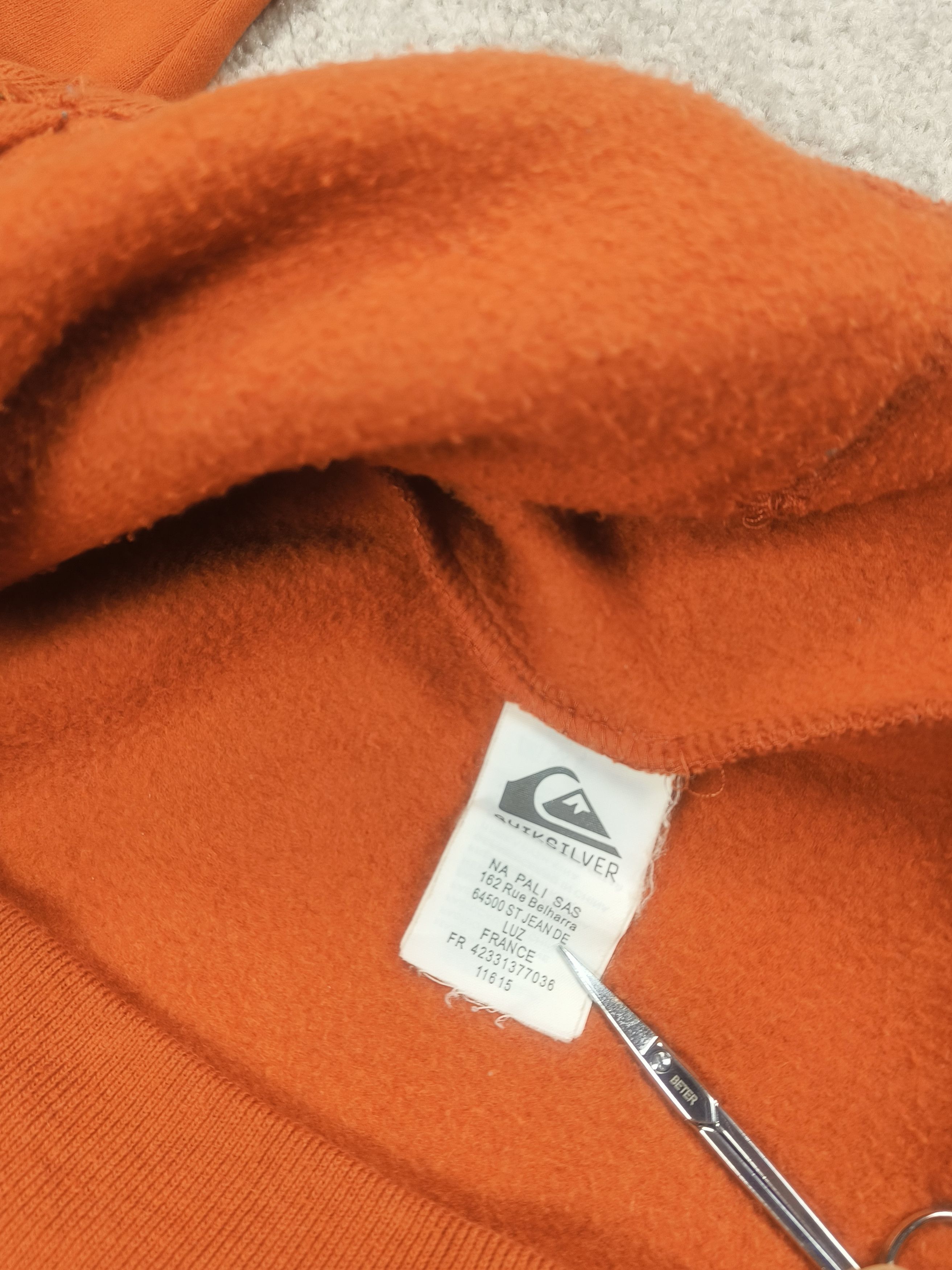 Quiksilver Quiksilver Vtg Orange Zip QKS CO Distressed Logo Hoodie Size US S / EU 44-46 / 1 - 3 Thumbnail