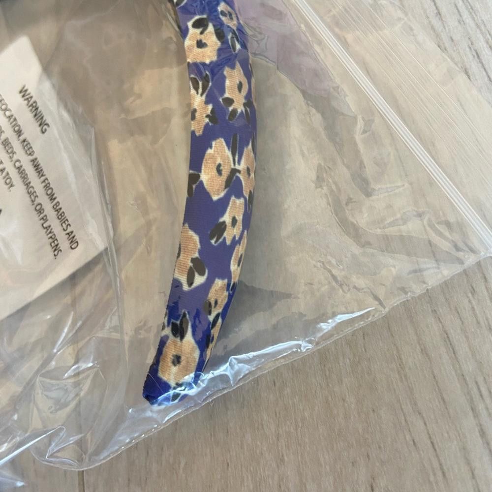 Ann Taylor Ann Taylor Blue Floral Padded Headband Size ONE SIZE - 2 Thumbnail