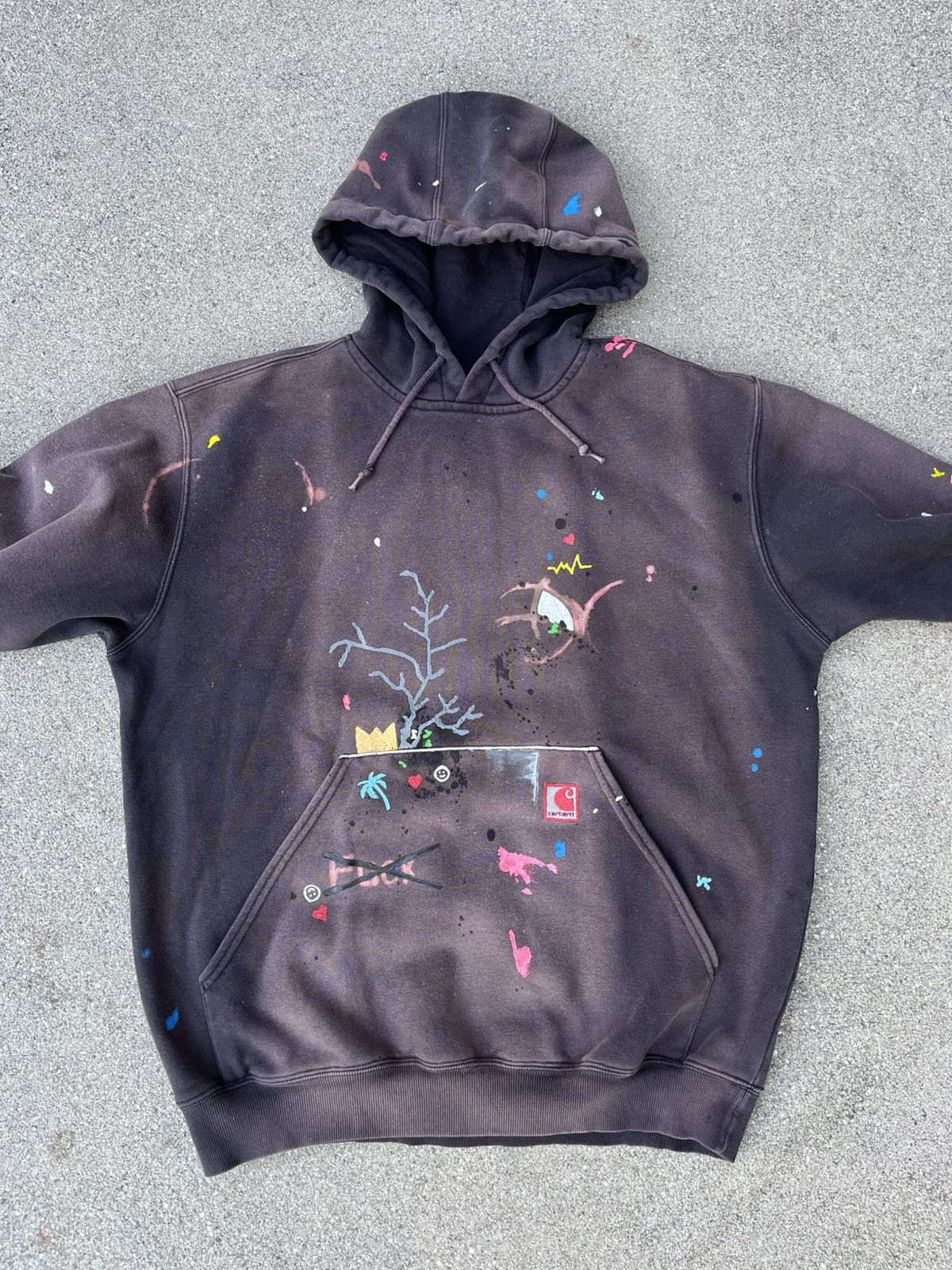 Carhartt Custom Carhartt Hoodie Sun Fade Rain Defender Distressed Size US L / EU 52-54 / 3 - 6 Thumbnail