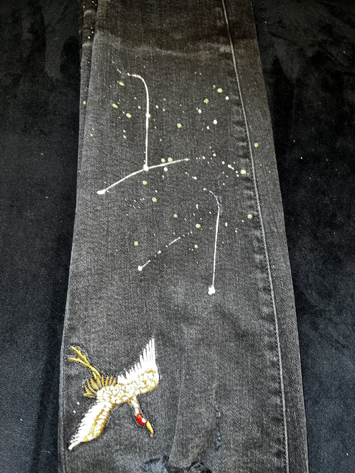 Amiri Amiri Bird Art Patch, Paint Splatter Denim Size US 34 / EU 50 - 3 Thumbnail