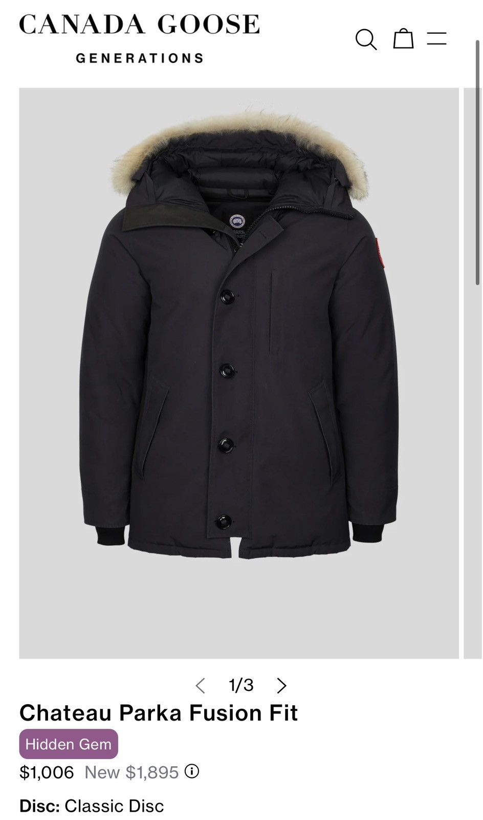 Canada Goose Canada Goose Chateau Fusion Fit Black Size US L / EU 52-54 / 3 - 16 Thumbnail
