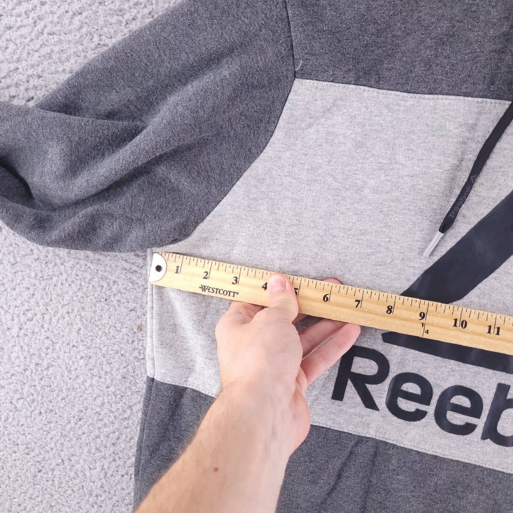 Reebok Reebok Hoodie Mens L Gray Sweatshirt Stripe Colorblock Run Gym Basic Size US L / EU 52-54 / 3 - 4 Thumbnail