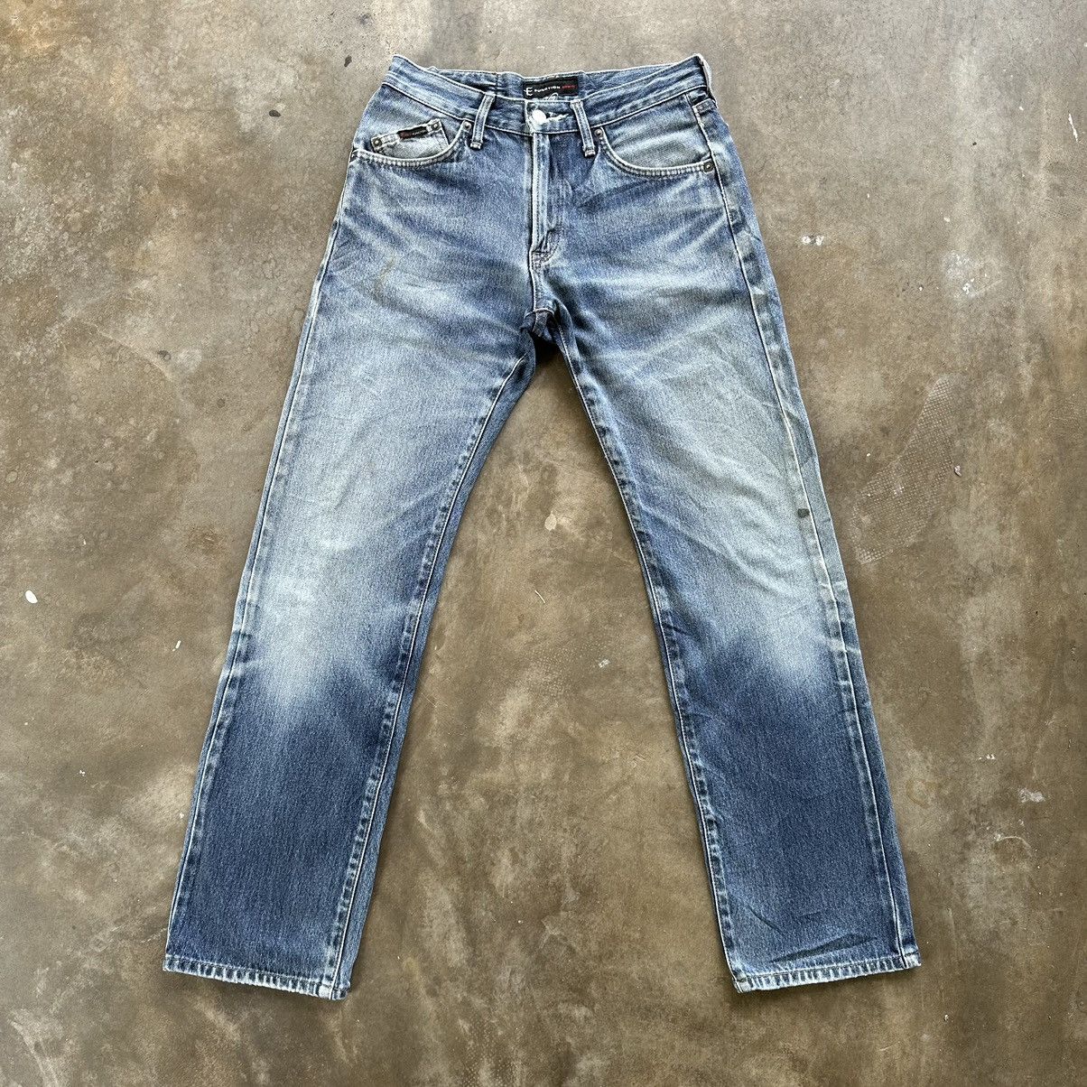 Japanese Brand Vintage E Function Edwin Distressed Jean Faded Denim Pant Size US 30 / EU 46 - 1 Thumbnail