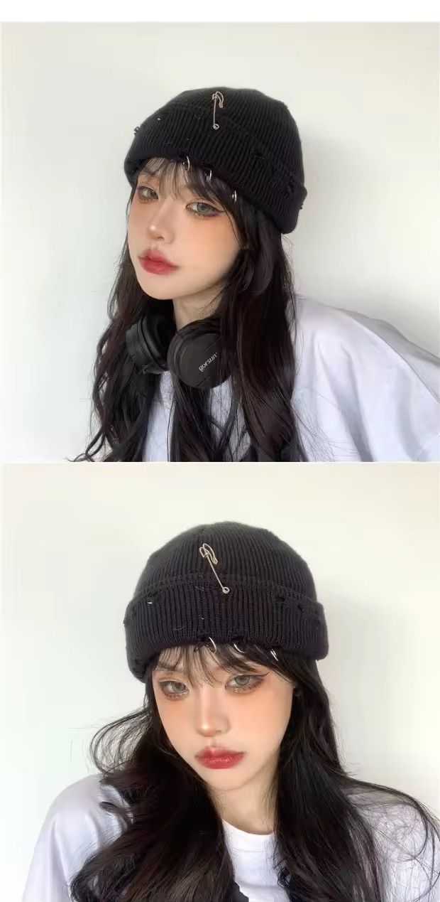 Jewelry × Vintage Y2K Knitted Hat Women Fashion Warm Thick Size ONE SIZE - 3 Thumbnail