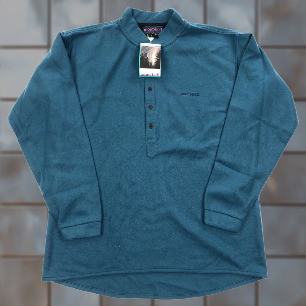 Montbell Mont-bell Chameece Polartec 100M Henley Fleece Top Men XL Teal Made in USA 90s Size US XL / EU 56 / 4 - 1 Thumbnail
