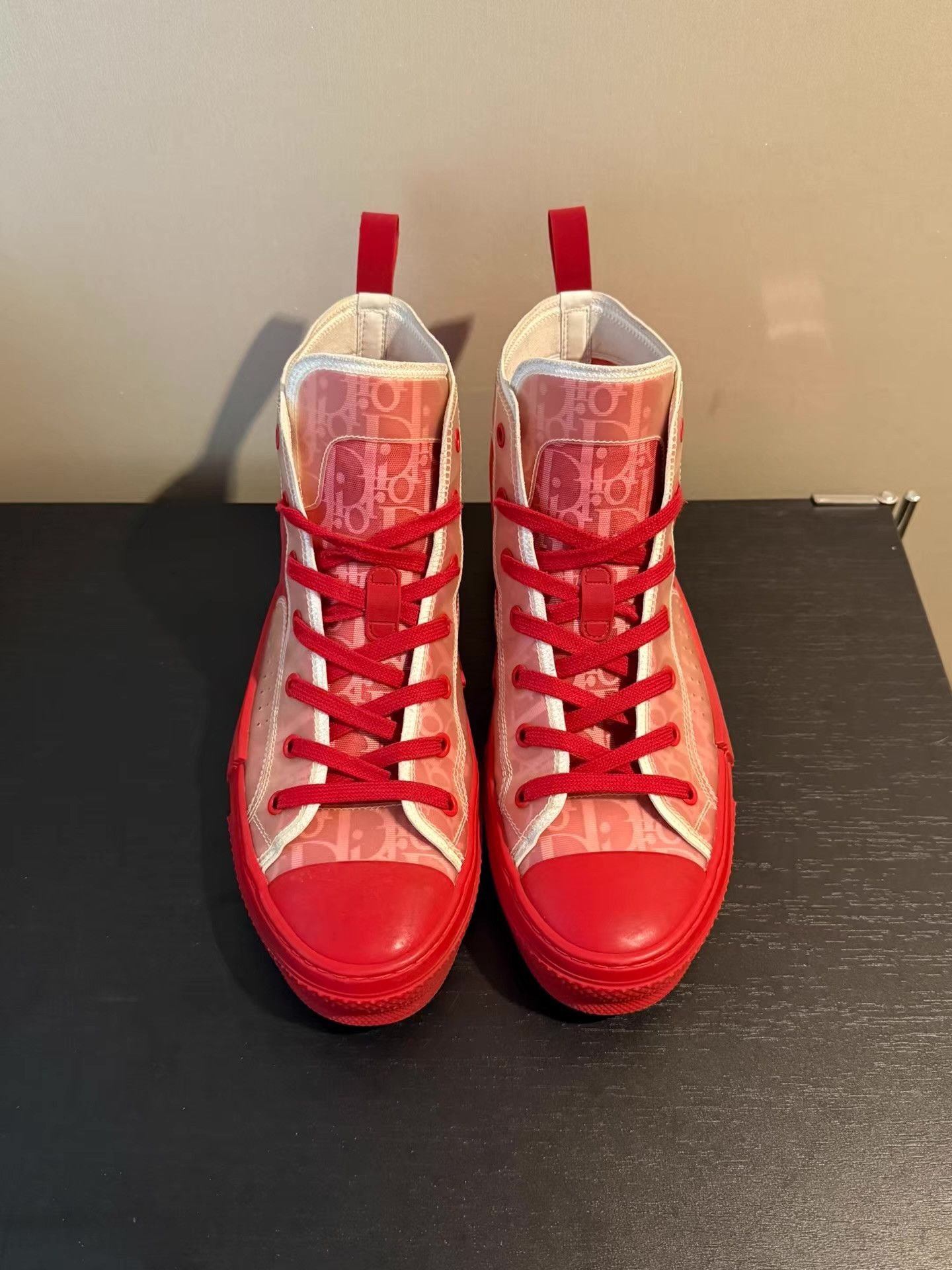 Dior Dior B23 White & Red High-Top Sneakers Ｑ20 Size US 8 / EU 41 - 3 Thumbnail