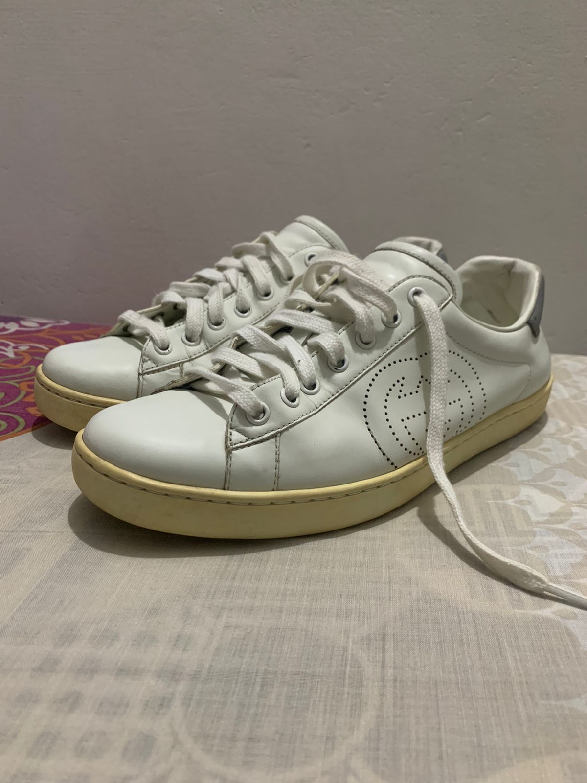 Gucci Gucci Ace GG perforated sneakers Size US 8.5 / EU 41-42 - 4 Thumbnail