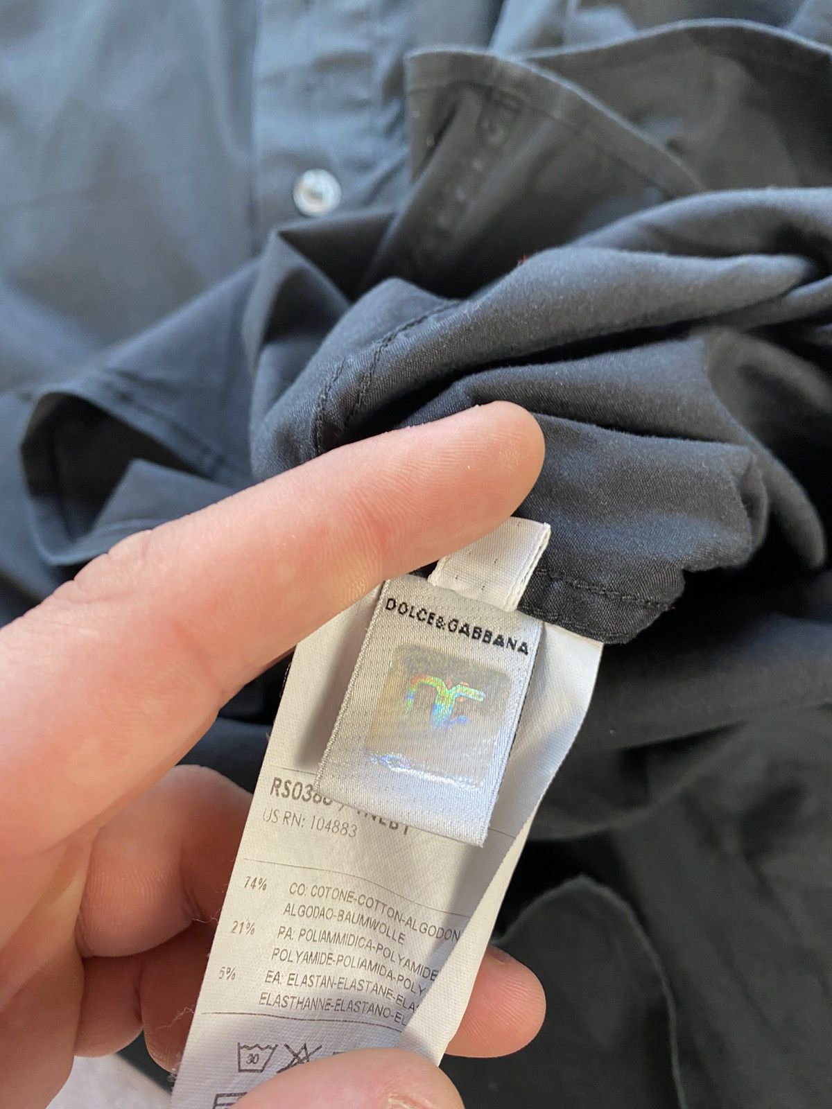 Dolce & Gabbana × Vintage Vintage Dolce & Gabbana D&G Slim Black Shirt Button Up Mini Size US L / EU 52-54 / 3 - 9 Thumbnail