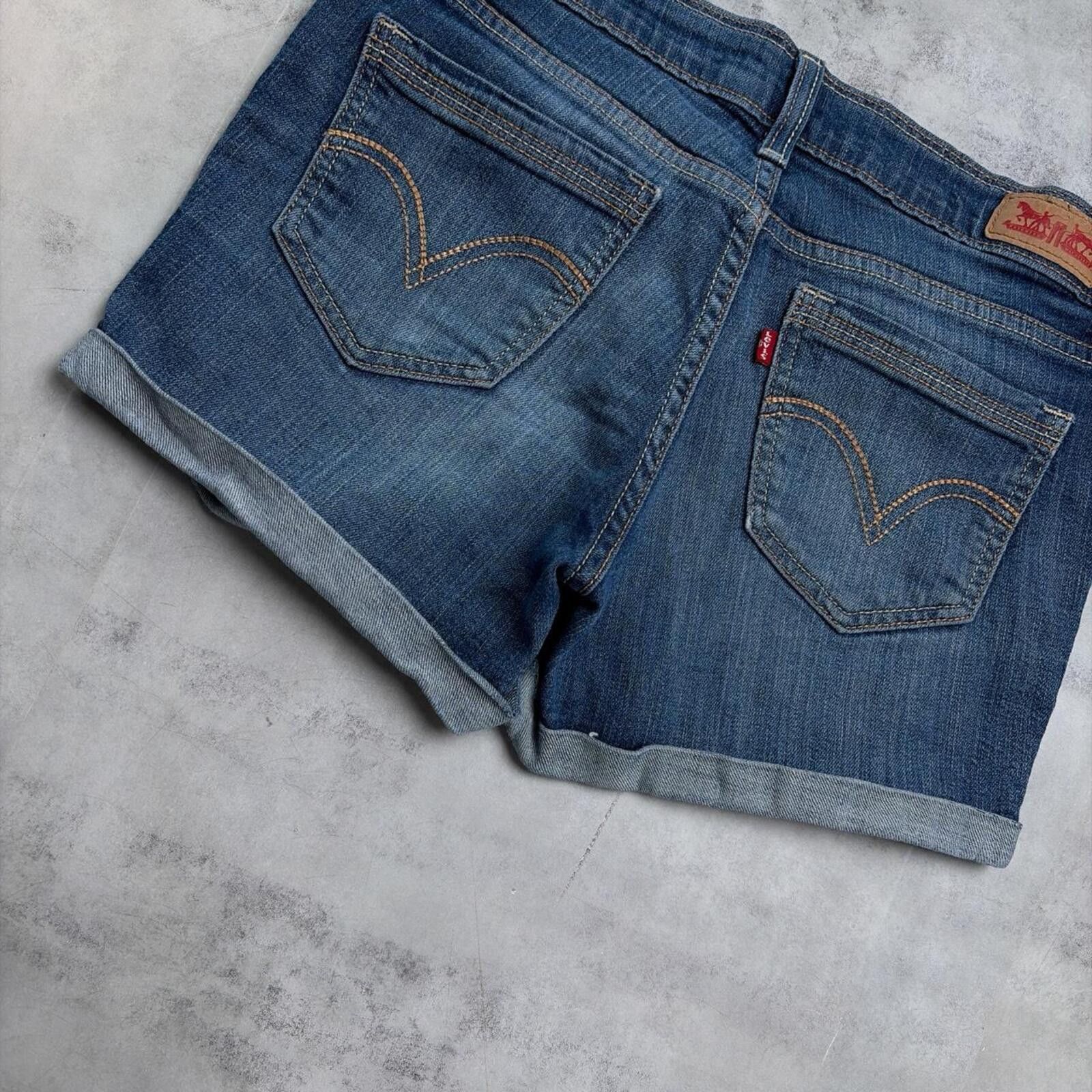 Levi's Y2K Blue Levi’s Grunge Mini Denim Shorts Size 30" / US 8 / IT 44 - 4 Thumbnail