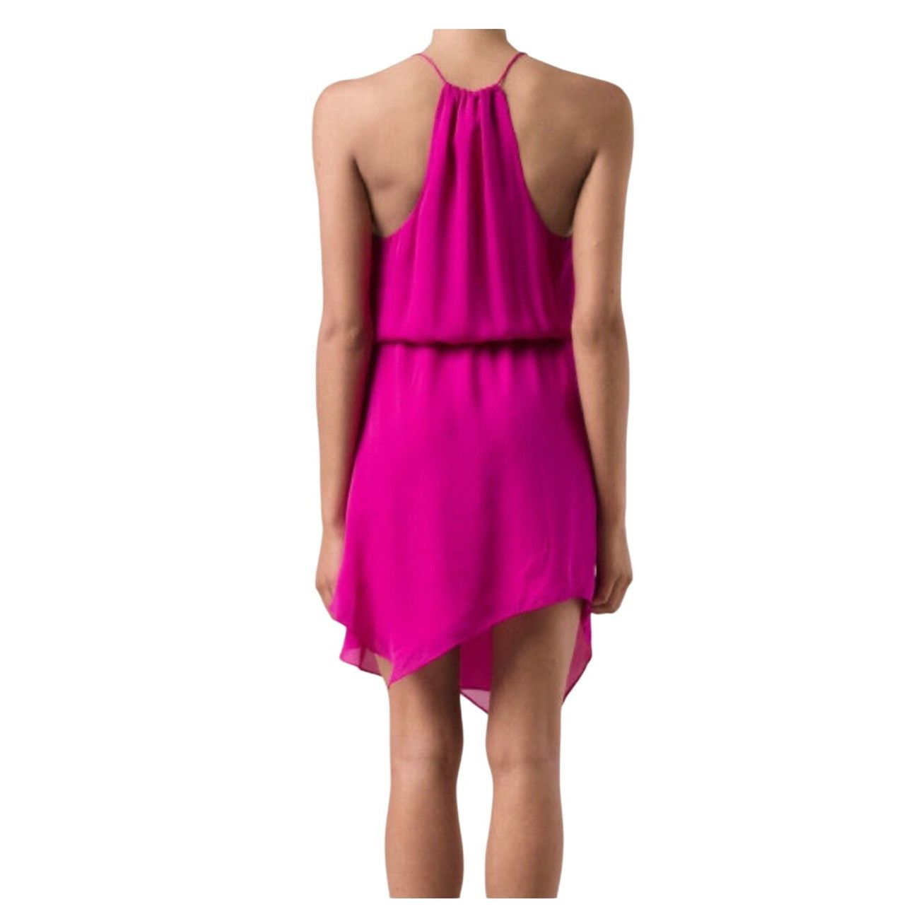 Haute Hippie Haute Hippie Fuchsia Silk & Polyester Asymmetrical Dress $38 Size L / US 10 / IT 46 - 6 Thumbnail