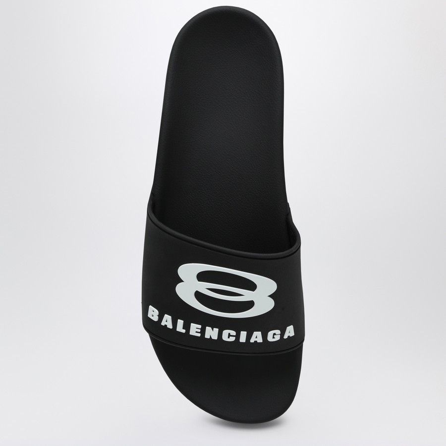 Balenciaga o1d2blof0226 Rubber Slides Slippers in Black Size US 6 / EU 39 - 3 Thumbnail