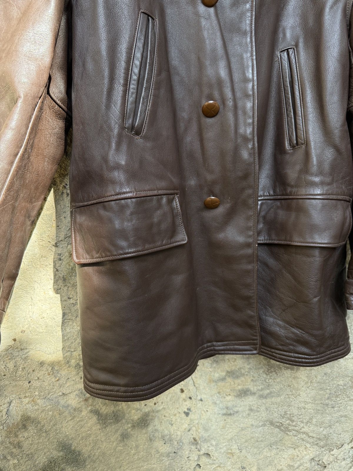 Vintage Retro Horsehide 30s 40s Brown BARNSTORMER Leather Coat Size US XL / EU 56 / 4 - 5 Thumbnail