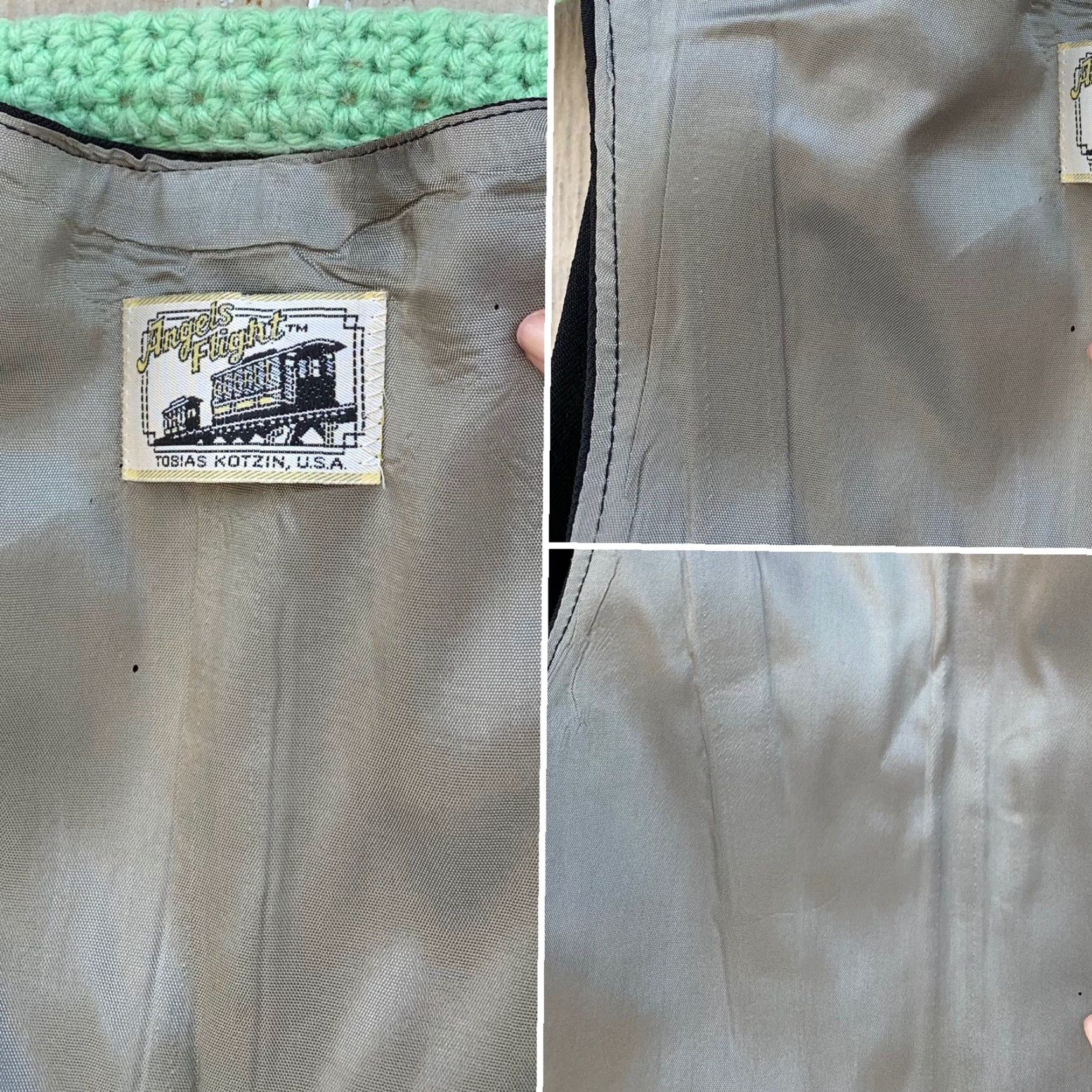 Vintage VINTAGE Angels FlightVest Mens 36 Black USA 70s 80s disco button lining holes tag original Size US XXS / EU 40 - 5 Thumbnail