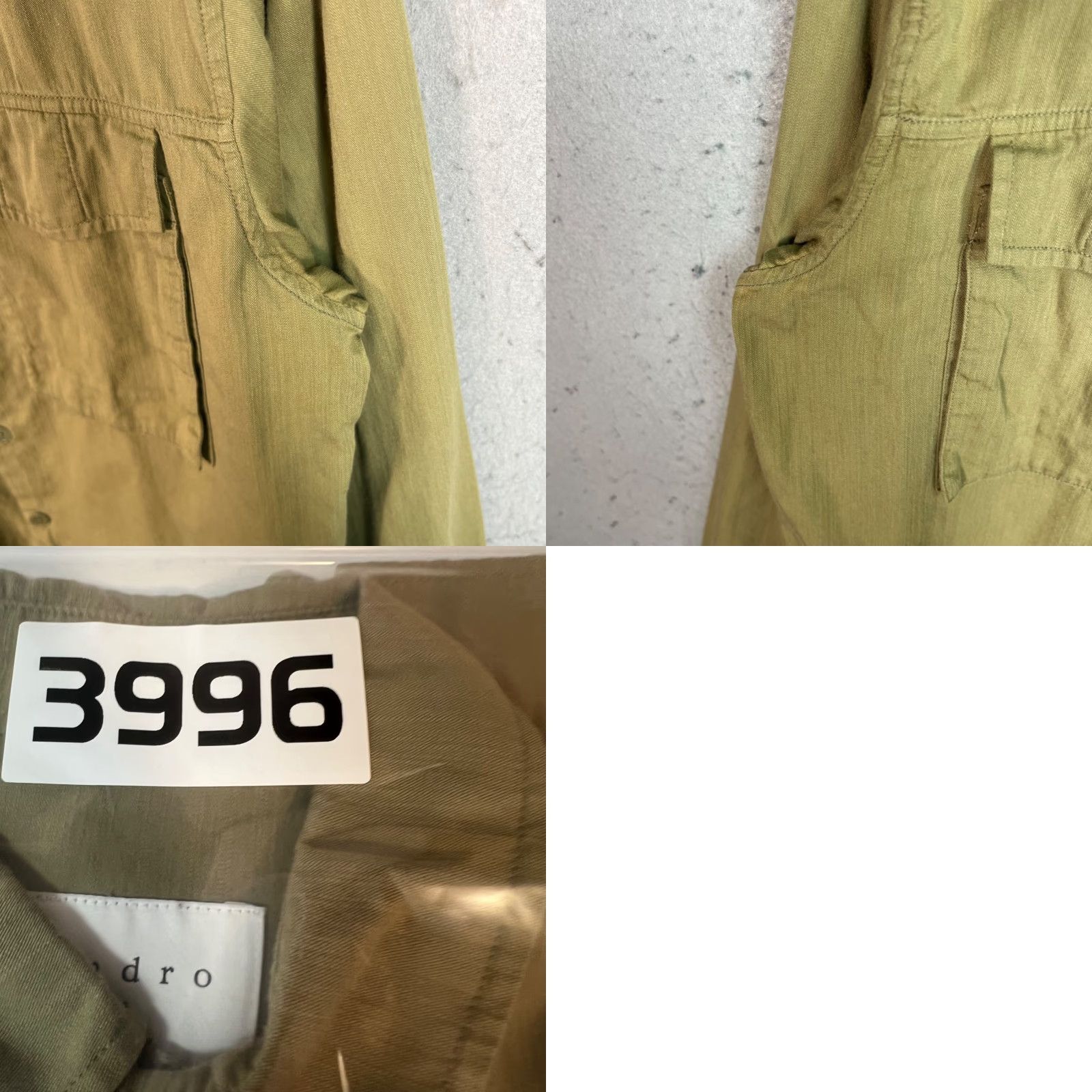 Sandro Sandro Button-Up Shirt Mens Medium Olive Green 100% Cotton Long Sleeve Carded? Size US M / EU 48-50 / 2 - 8 Thumbnail