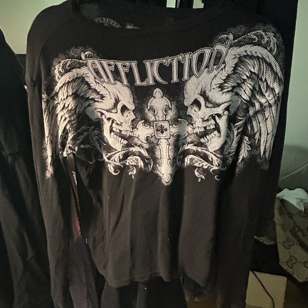 Affliction Affliction Winged Up LST M – Black Thermal Opium Y2K Size US M / EU 48-50 / 2 - 1 Thumbnail