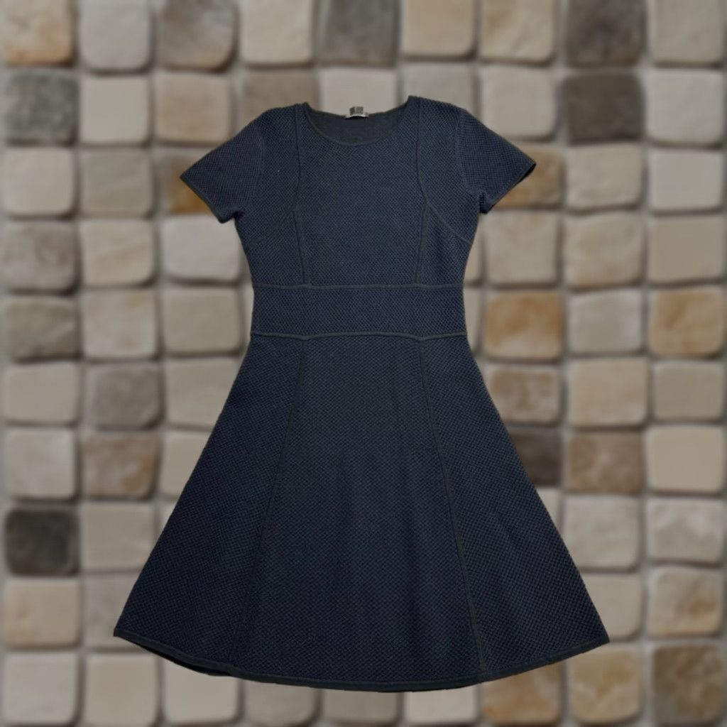 Theory Shirt Womens Small Blue Viscose Knit Fit & Flare Dress Casual,  Party/Cocktail, Knee Length,