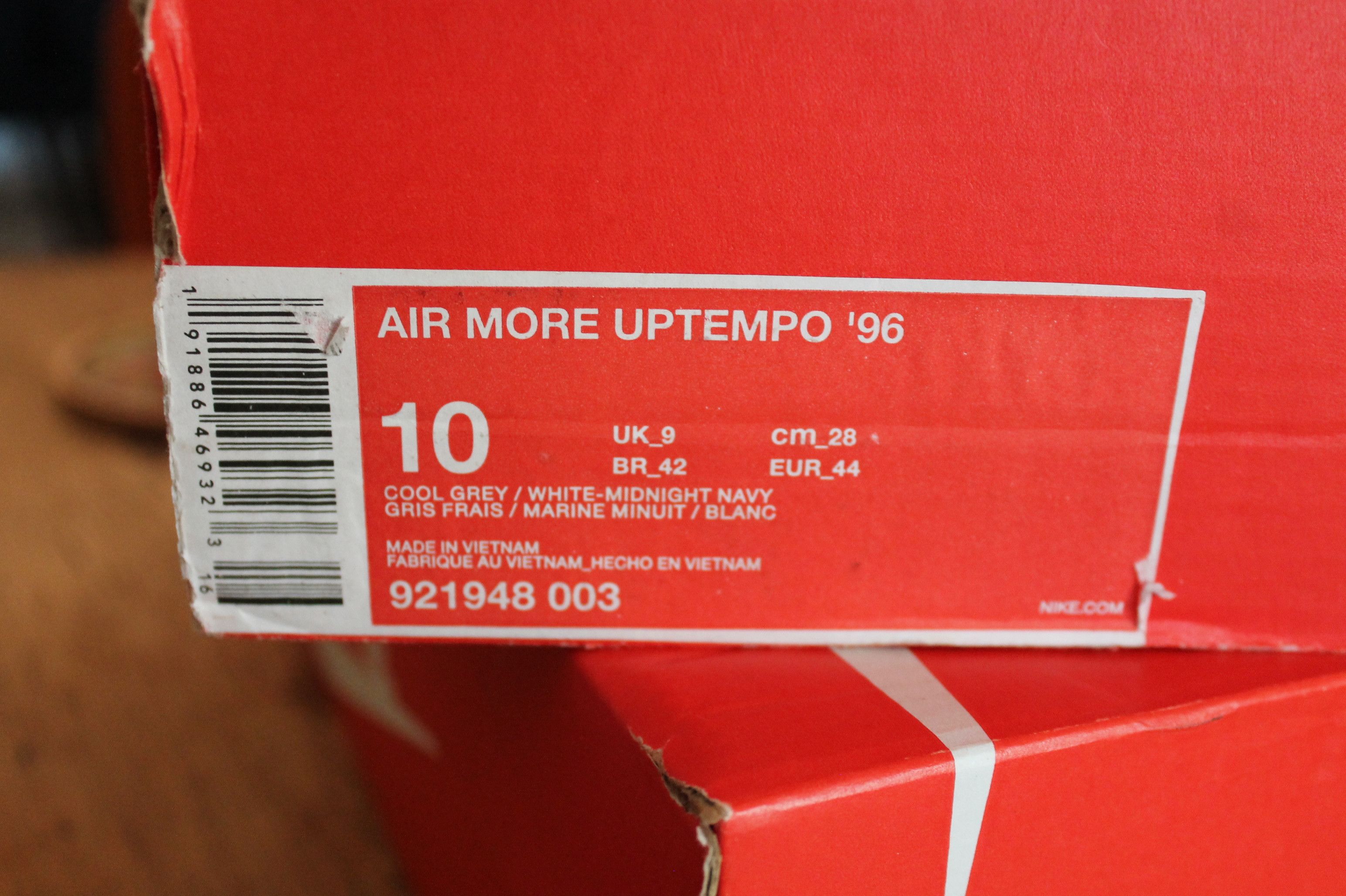 Nike Nike Air More Uptempo Cool Grey Midnight Navy Size US 10 / EU 43 - 6 Thumbnail