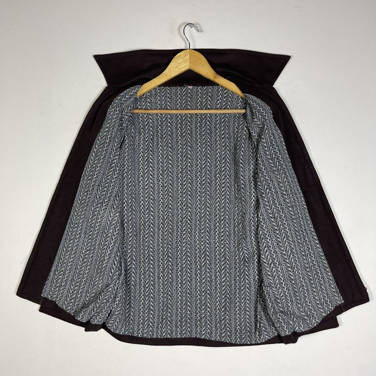 Vintage 🔥Deep Brown🔥Boxy Wool Blouson Jacket with Geometric Lining Size US M / EU 48-50 / 2 - 3 Thumbnail