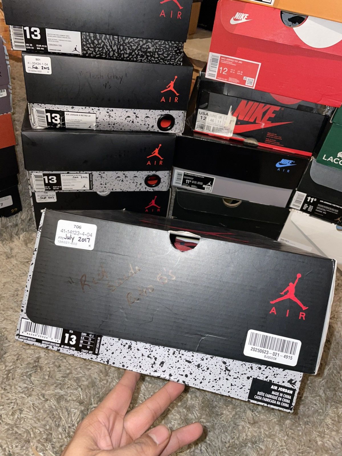 Jordan Brand Jordan 5 Red Suede Size US 13 / EU 46 - 9 Thumbnail