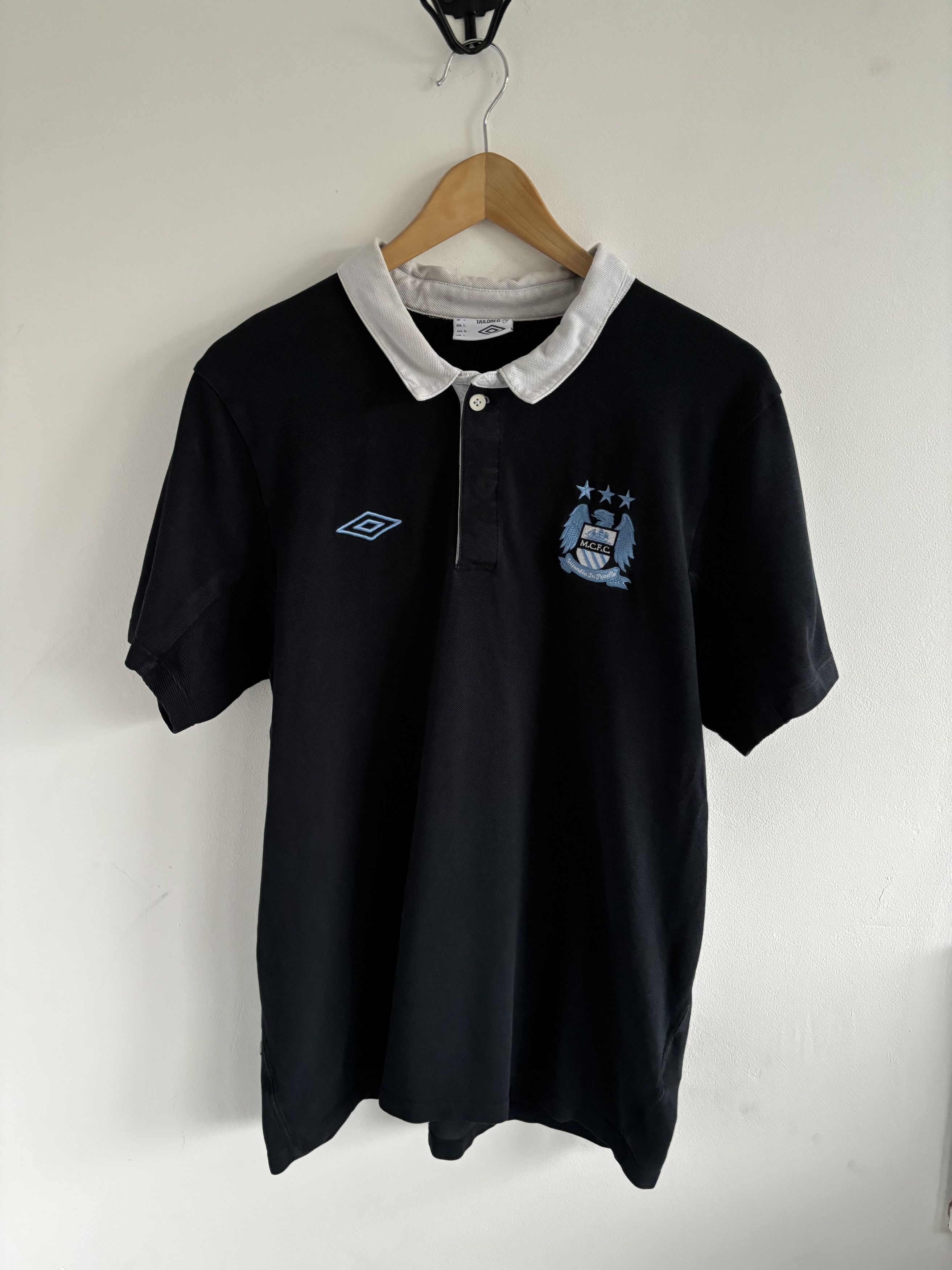 Umbro × Vintage Umbro Manchester City Logo Polo Tee | Grailed