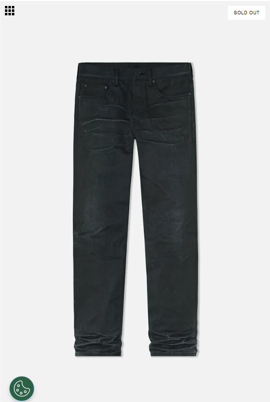 image of John Elliott The Daze Selvedge Charcoal Dry Process Size 33, Men's