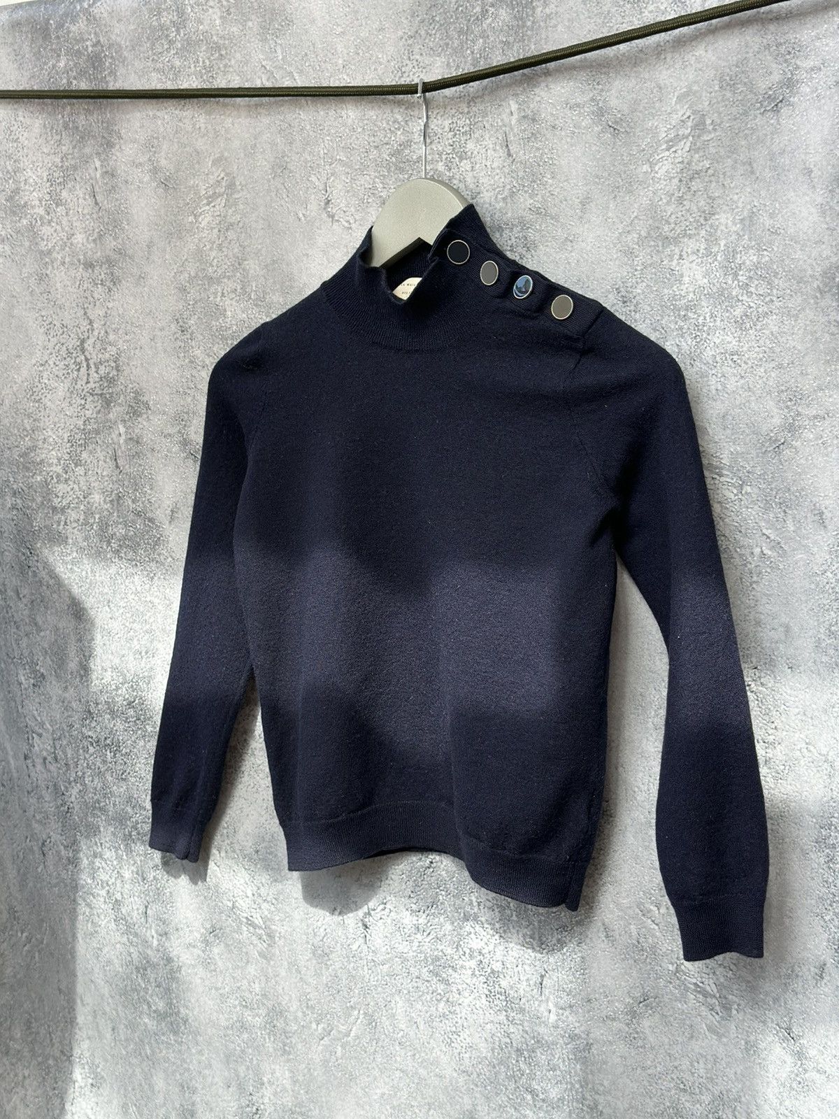 Sezane Sezane Jacob Jumper Navy Italy Merino Wool Sweater Size XS / US 0-2 / IT 36-38 - 1 Thumbnail
