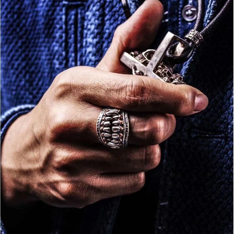 Jewelry Skull Dark Jewelry Rings Open Size Chrome Ring (Size 7-13) Size ONE SIZE - 5 Thumbnail