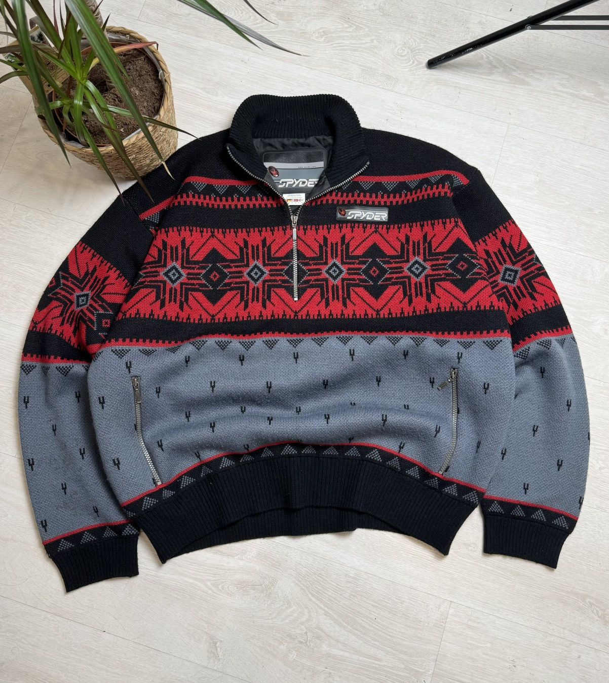 Spyder × Vintage Spyder Vintage Fleece Zip Sweater Big Logo Oversized Y2K Size US XL / EU 56 / 4 - 1 Thumbnail