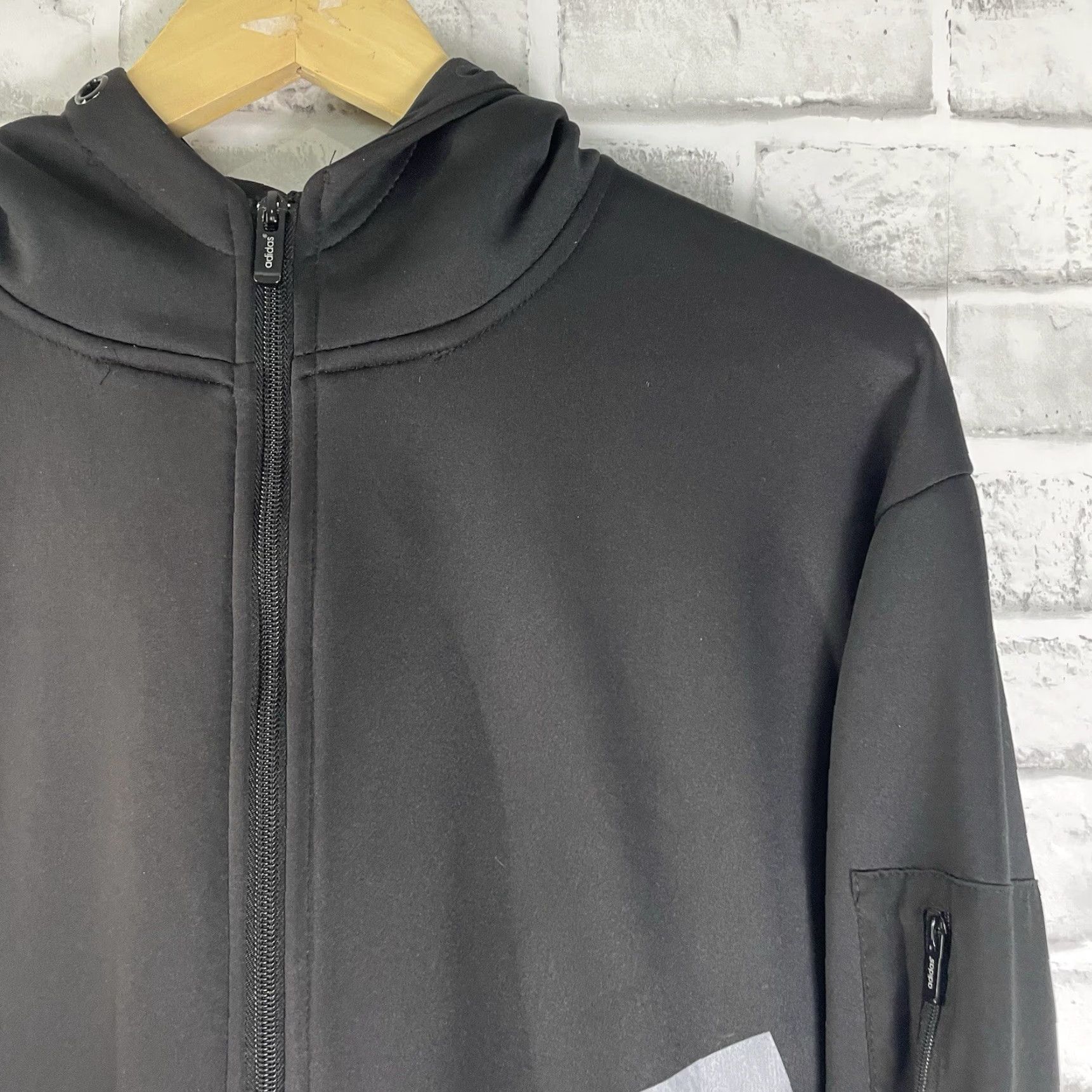 Adidas Adidas Black Full-Zip Hooded Athletic Jacket Womens Size 2XL Size XXL / US 16-18 / IT 52-54 - 2 Thumbnail