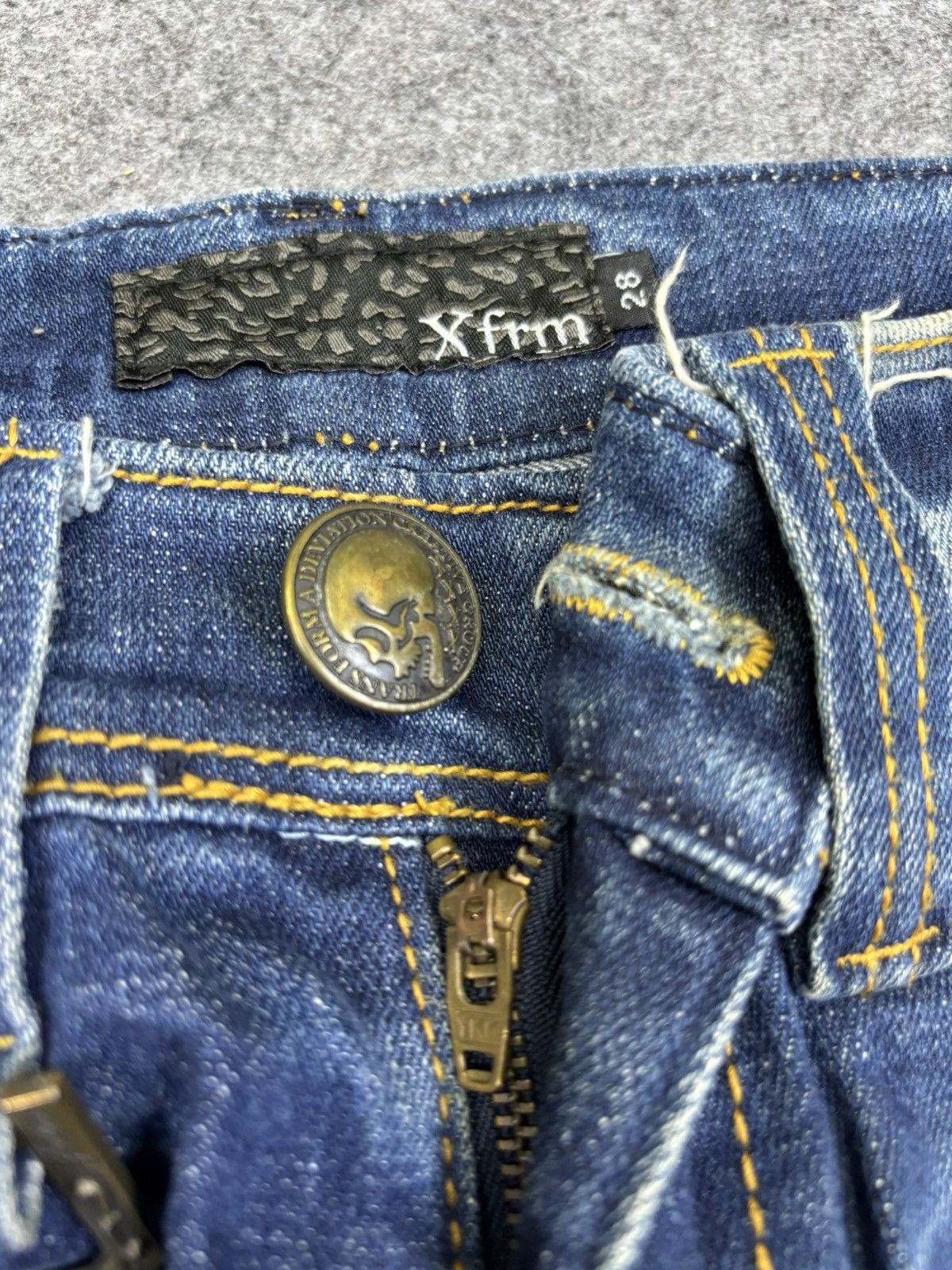 Japanese Brand Xfrm Japan Punk Skull Street Denim F744 Size US 28 / EU 44 - 11 Thumbnail