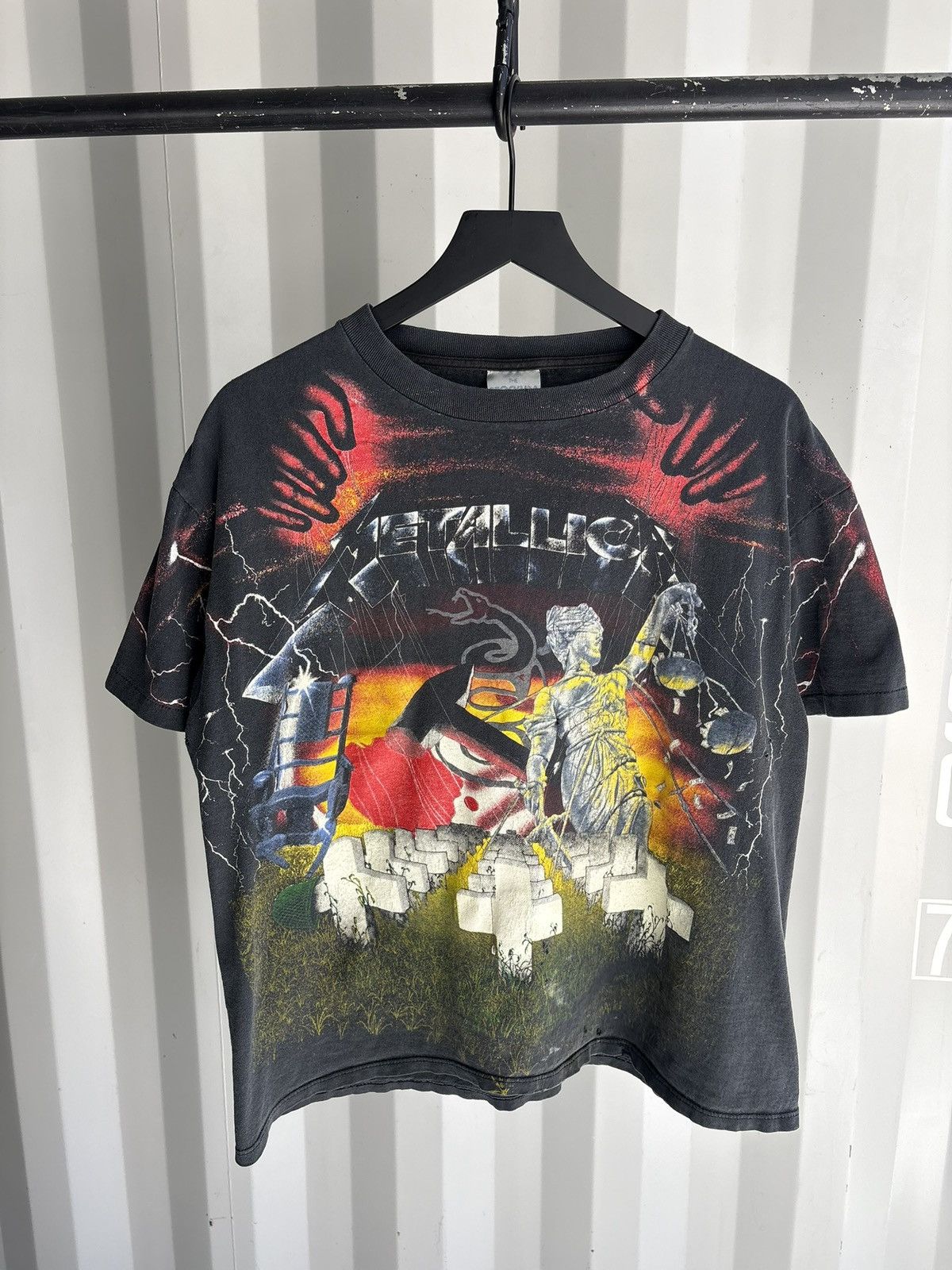 Band Tees Vintage Metallica AOP Shirt Faded Distressed Grunge Band Size US XL / EU 56 / 4 - 1 Thumbnail