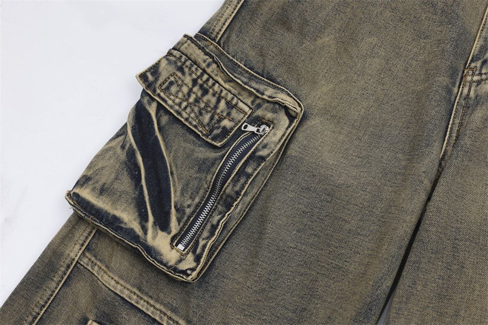 Japanese Brand Gray Distressed Multipocket Workwear Baggy Denim Size US 31 - 7 Thumbnail