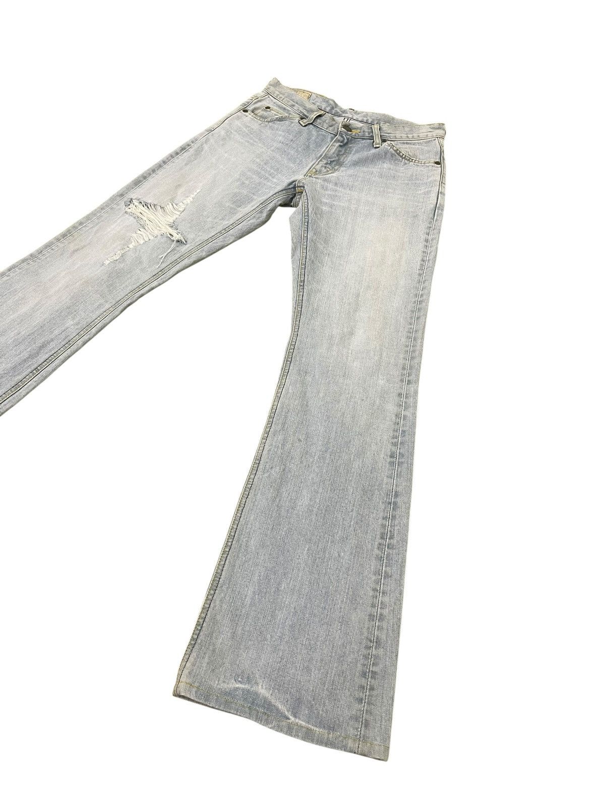 Japanese Brand Flare Jeans Lee Japan Distress Boot Cut 2🟦3 Size US 30 / EU 46 - 3 Thumbnail