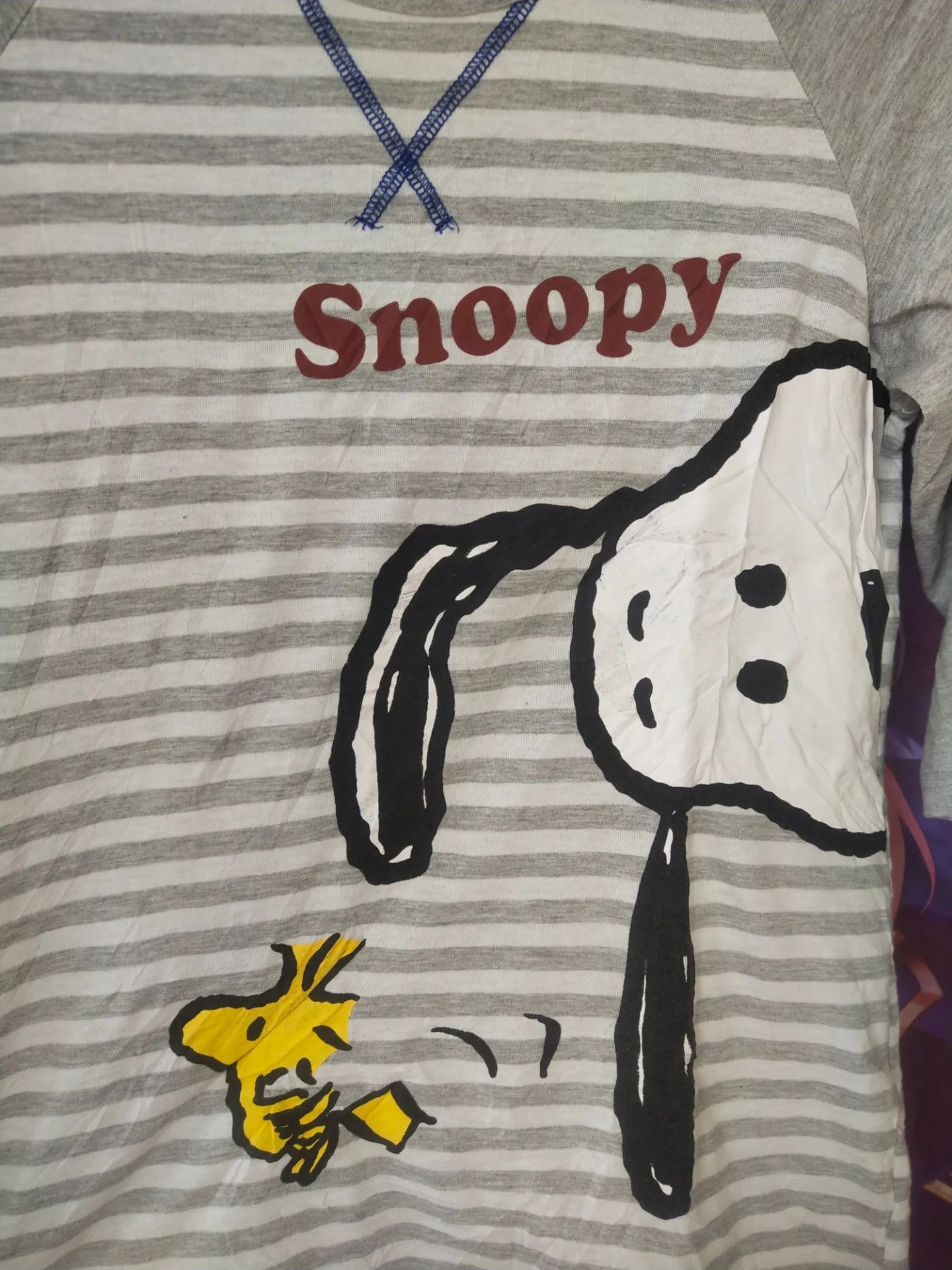 Peanuts Snoopy Peanuts Striped Woman Raglan Shirt Size M / US 6-8 / IT 42-44 - 2 Thumbnail