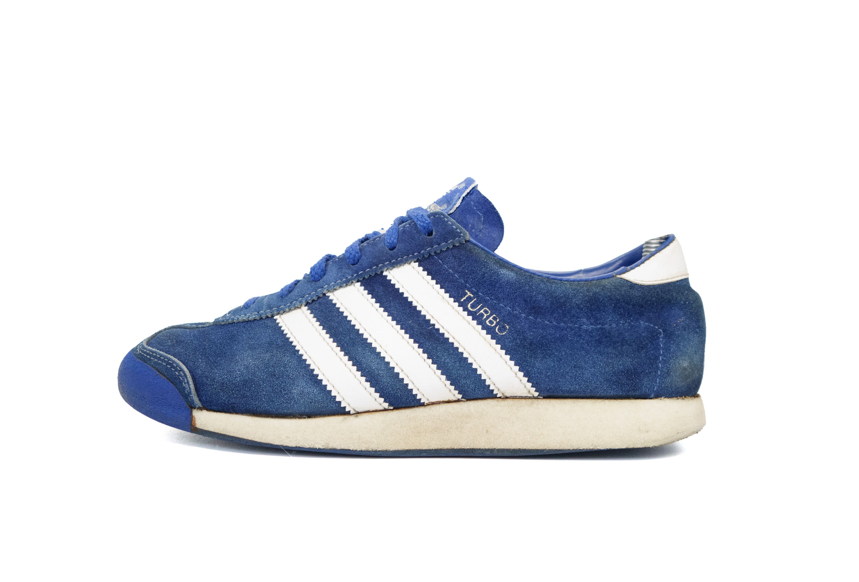 Adidas 80s Turbo Blue White Stripes Made in Taiwan Size US 8.5 / IT 38.5 - 1 Thumbnail