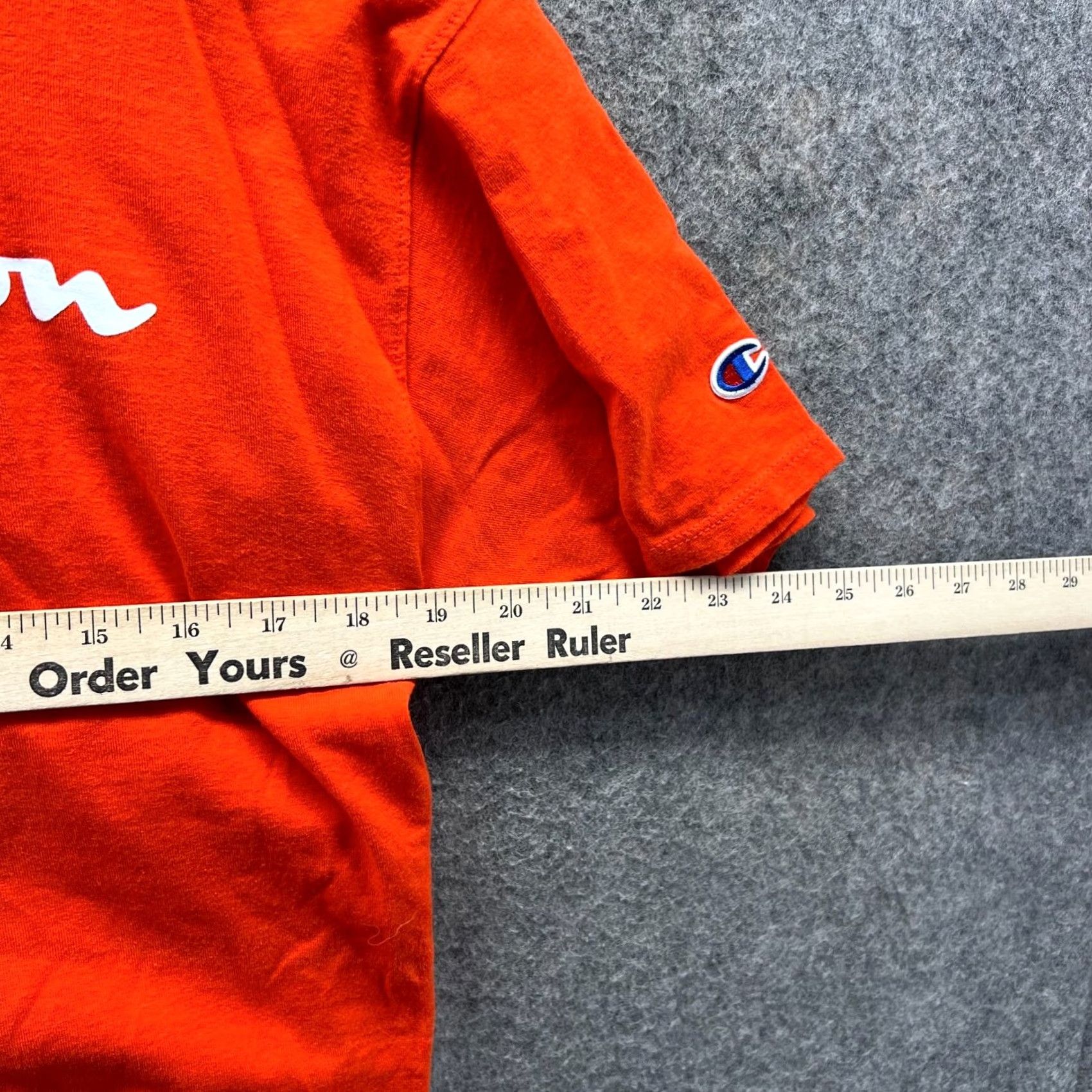 Champion Champion Shirt Mens Medium Orange Graphic Cotton Tee Crewneck Spell Out Y2K Size US M / EU 48-50 / 2 - 7 Thumbnail