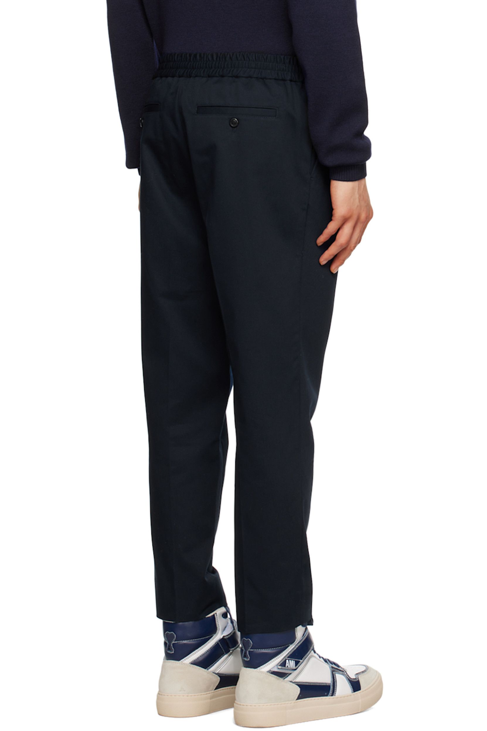 AMI AMI Paris Navy Elasticated Trousers Size US 32 / EU 48 - 3 Thumbnail