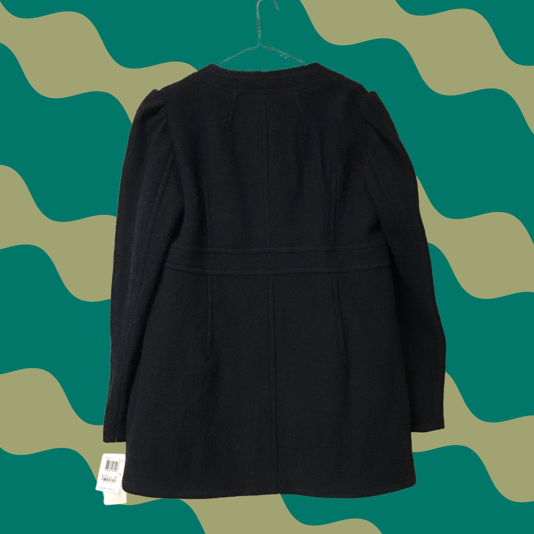 French Connection French Connection Women Black Wool Double-Breasted Button-Up Peacoat Overcoat 12 Size XL / US 12-14 / IT 48-50 - 1 Thumbnail