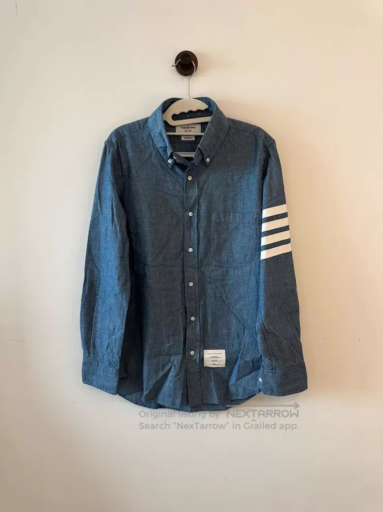 Thom Browne Thom Browne Denim Blue Shirt Size US S / EU 44-46 / 1 - 1 Thumbnail